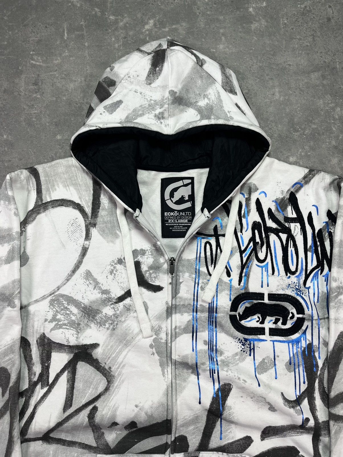 Ecko Unltd. Ecko Unltd MMA Grafitti AOP Printed Baggy Zip Hoodie XXL Size US XXL / EU 58 / 5 - 10 Thumbnail