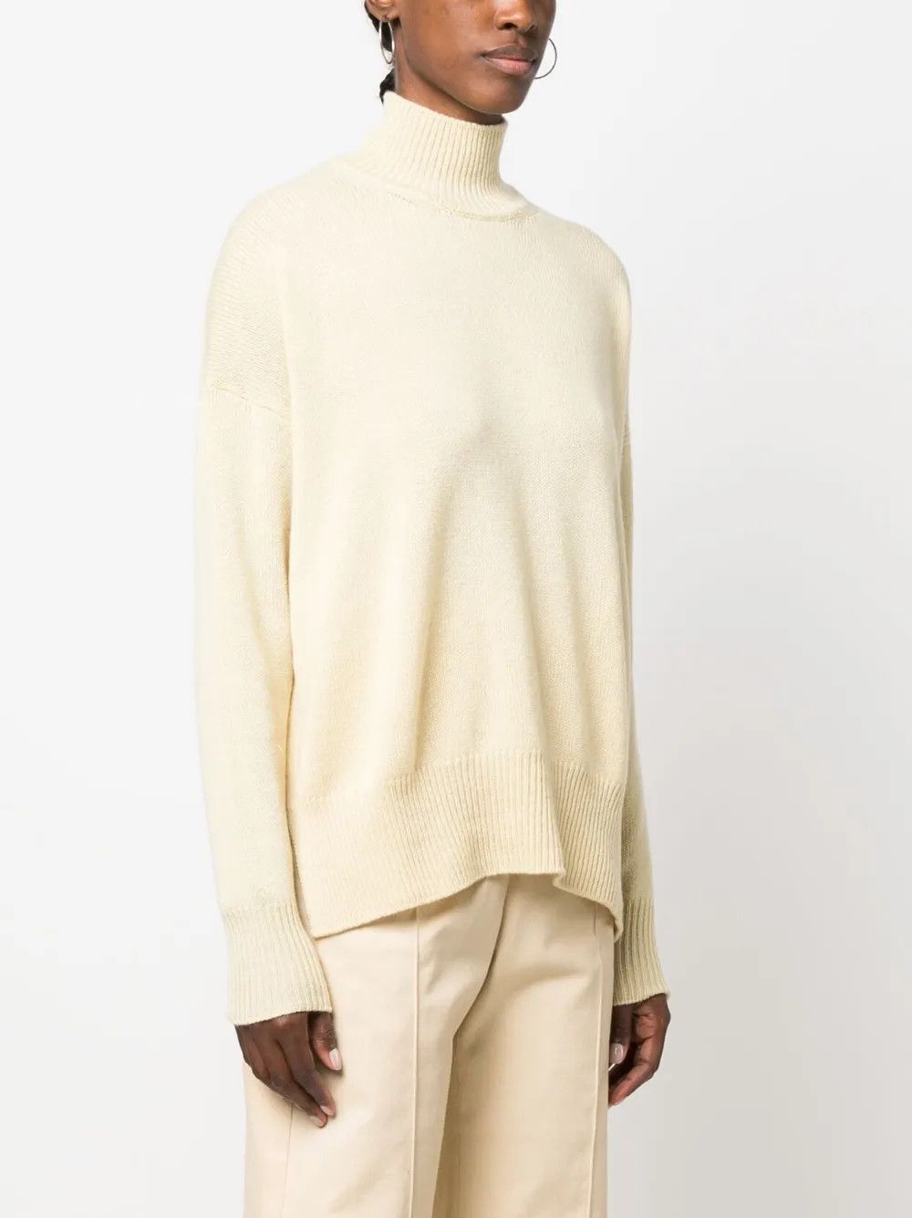 Jil Sander o1y1025 Turtleneck Cashmere Blend Sweater in Beige Size S / US 4 / IT 40 - 2 Thumbnail