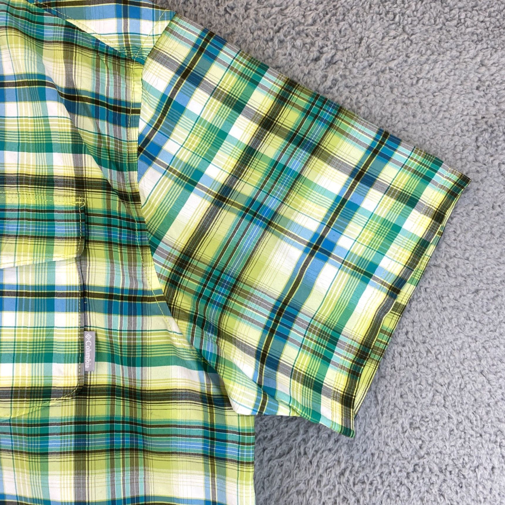 Vintage Columbia Button-Down Shirt Mens XL Green Plaid Cotton Classic Fit Button Up /68-25 Size US XL / EU 56 / 4 - 4 Thumbnail