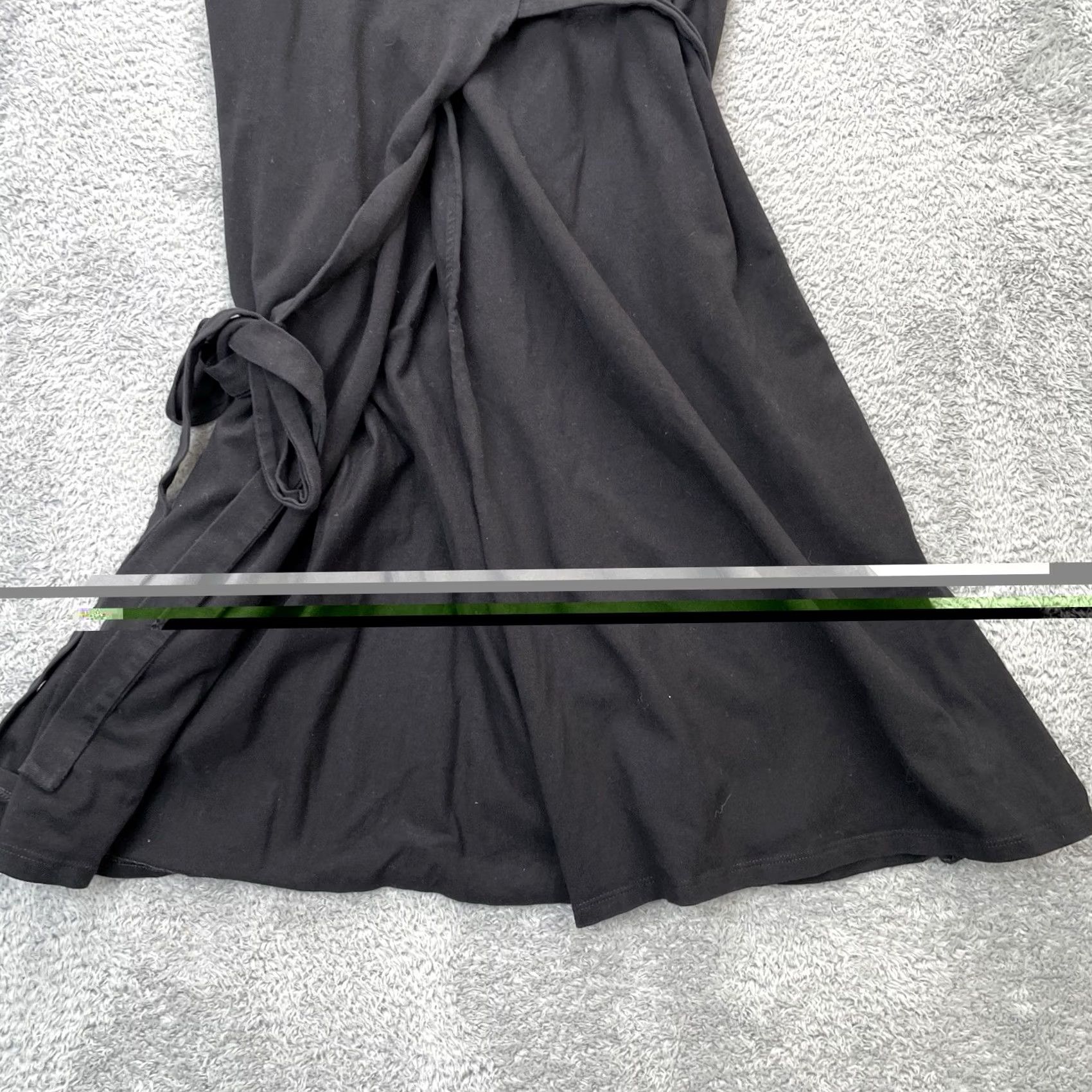 Vintage Pact Dress Womens Small Black Short Sleeve Fit And Flare Stretch Organic Wrap Size 28" / US 6 / IT 42 - 2 Thumbnail