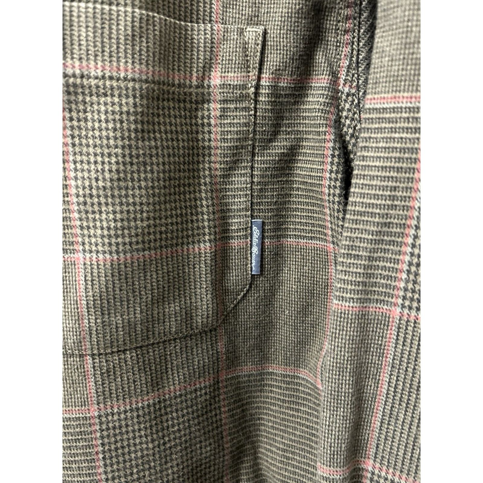 Eddie Bauer Eddie Bauer Button-Down Shirt Mens L Flannel Brown Plaid Houndstooth Long Sleeve Casual Workwear Size US L / EU 52-54 / 3 - 5 Thumbnail