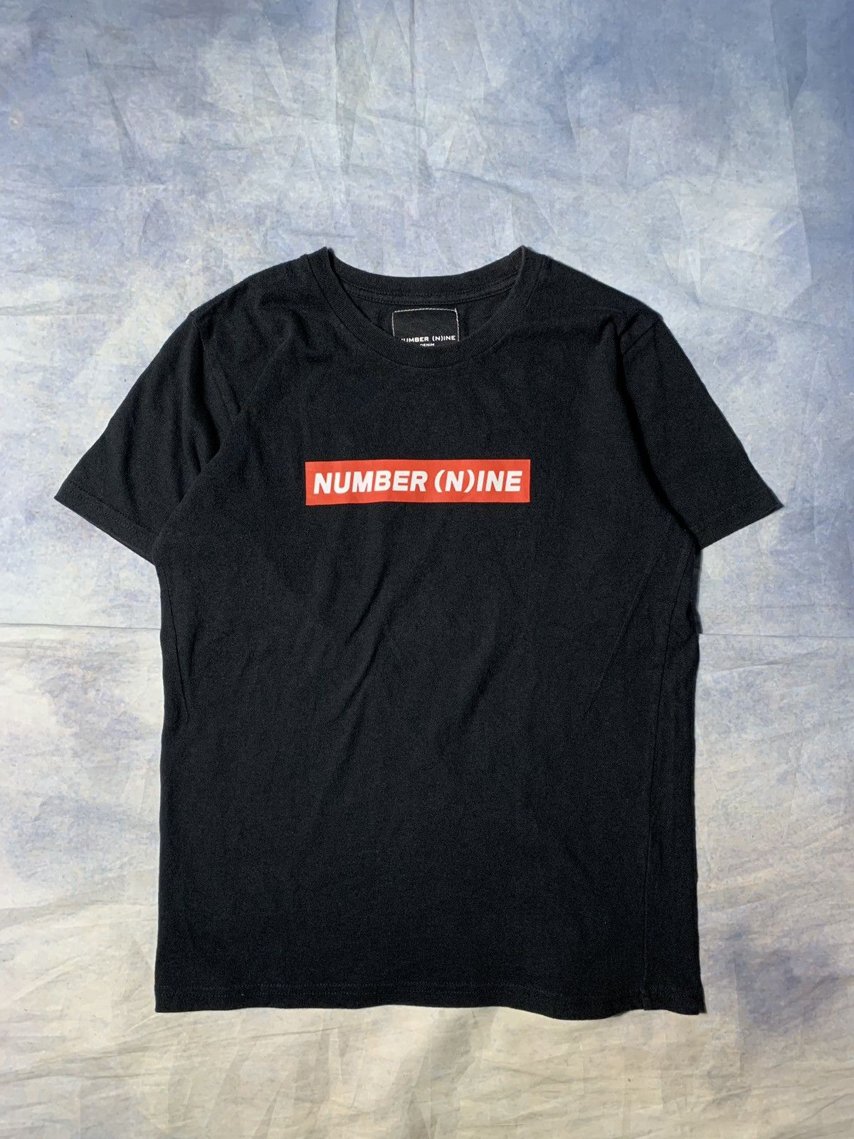 image of Number N Ine Number (N)Ine Box Logo in Black, Men's (Size Small)
