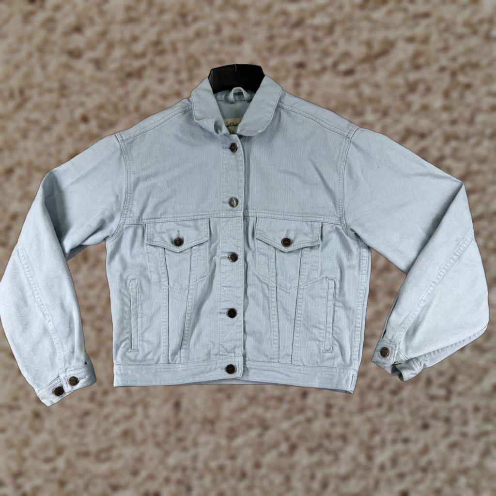 Eddie Bauer VINTAGE Eddie Bauer Jacket Women Medium Blue Denim Crop Y2K Button 100% Cotton Trucker Size M / US 6-8 / IT 42-44 - 1 Thumbnail