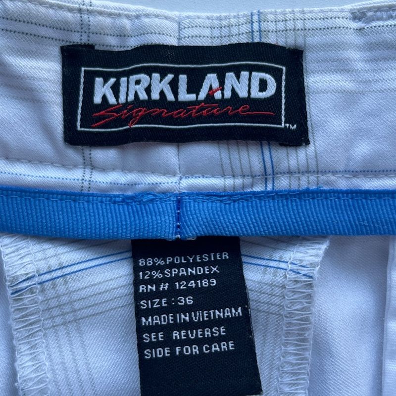 Designer Kirkland Signature Men's White Plaid Shorts Size 36 Size US 36 / EU 52 - 7 Thumbnail