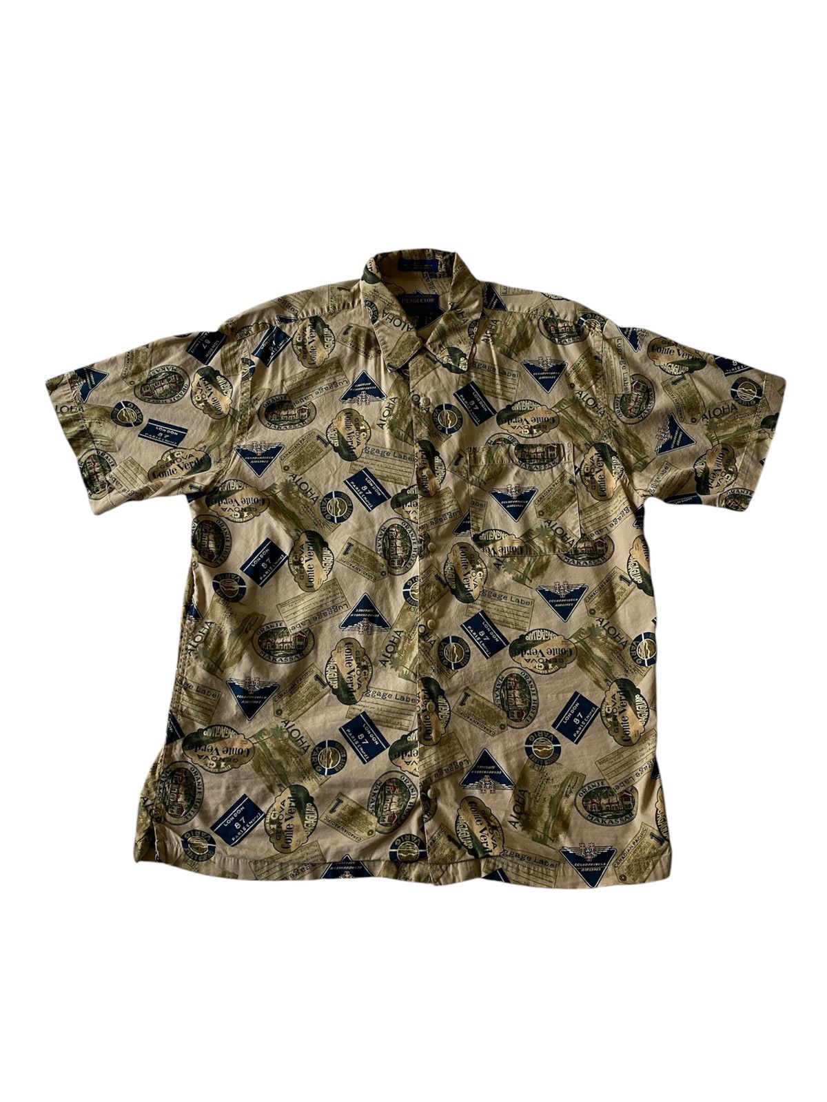 Pendleton Vintage Pendleton Button Up Shirt Luggage Label Men’s Medium Size US M / EU 48-50 / 2 - 2 Thumbnail