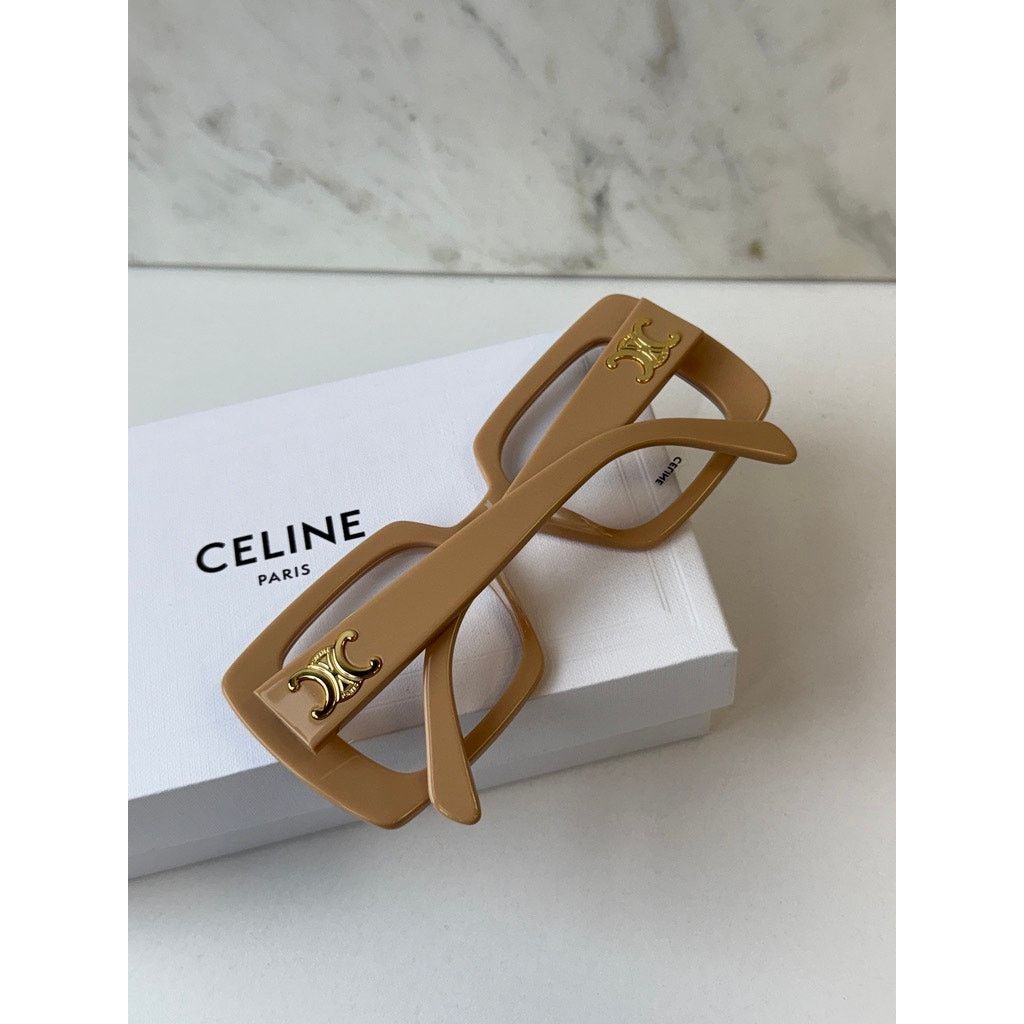 Celine NEW Celine CL50121I Triomphe Eyeglasses Frames Beige Size ONE SIZE - 3 Thumbnail