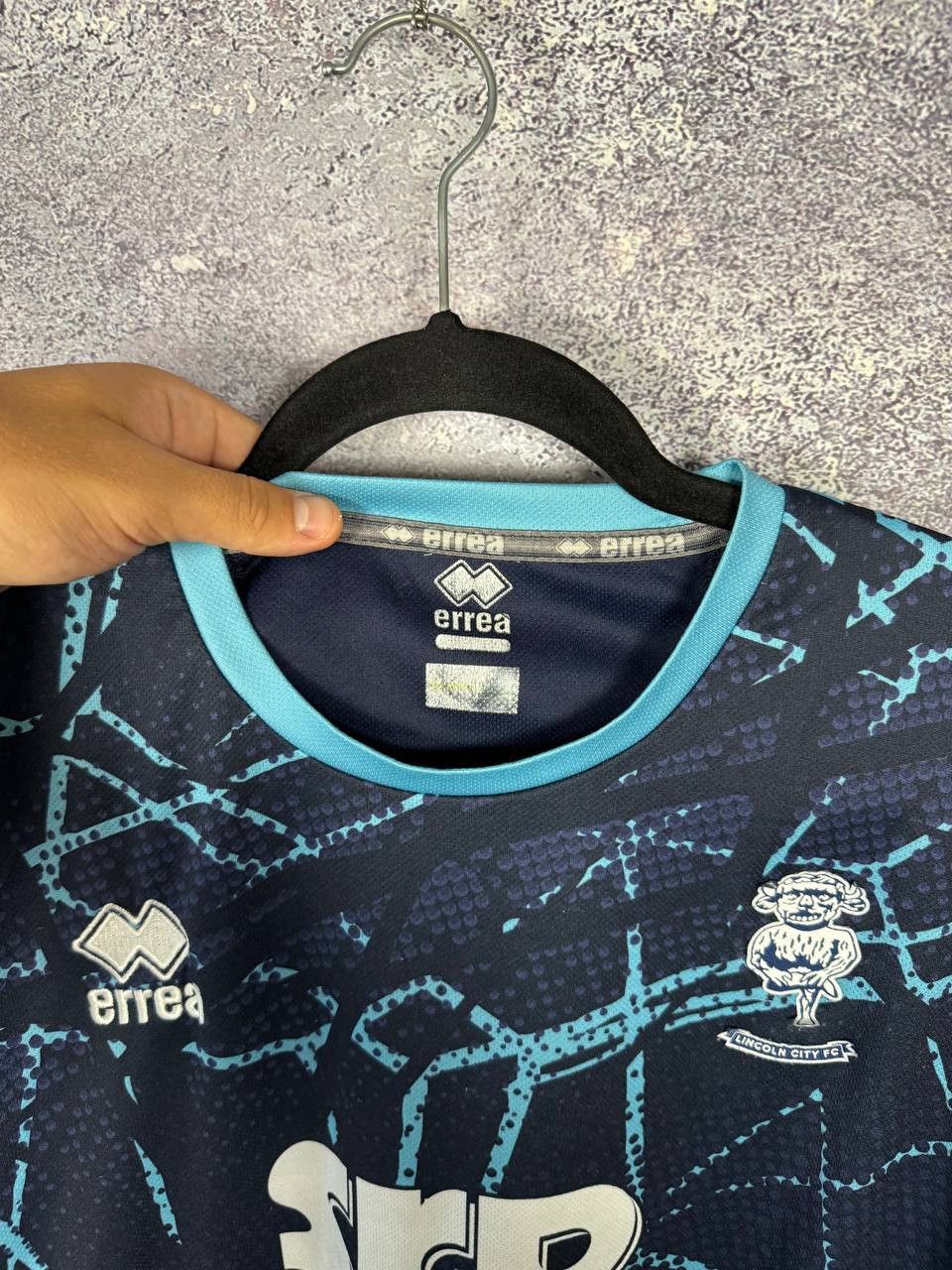 Errea Lincoln City FC 2021/22 Errea Away Soccer Jersey Blokcore Size US XL / EU 56 / 4 - 10 Thumbnail