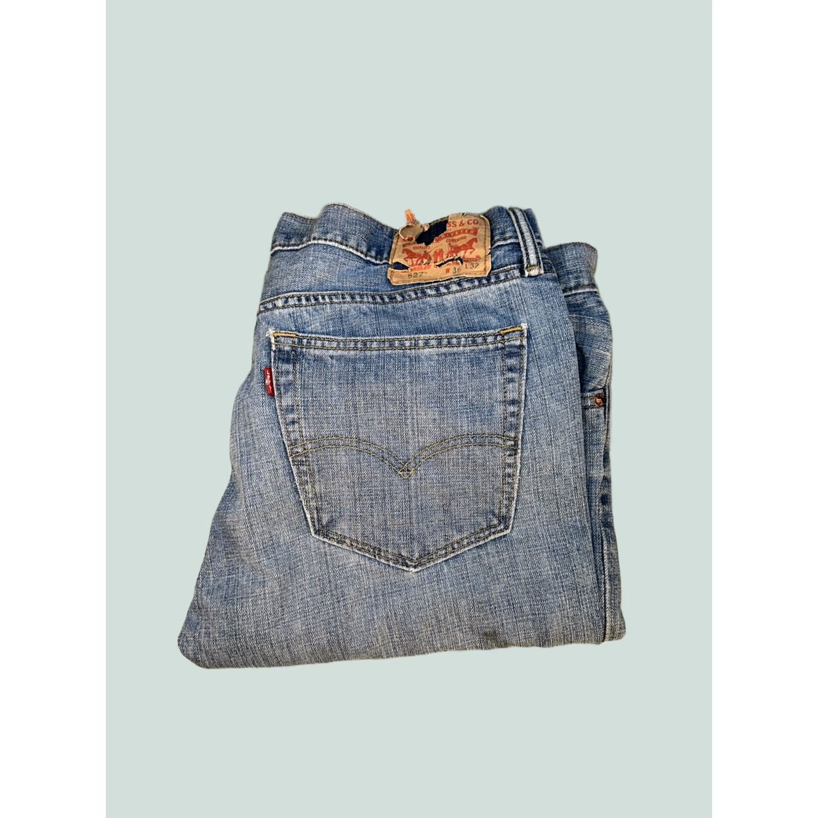 Levi's Levi's 527 Slim Boot Cut Jeans Mens 36x32 Blue Denim Regular Zip Button Size US 36 / EU 52 - 1 Thumbnail