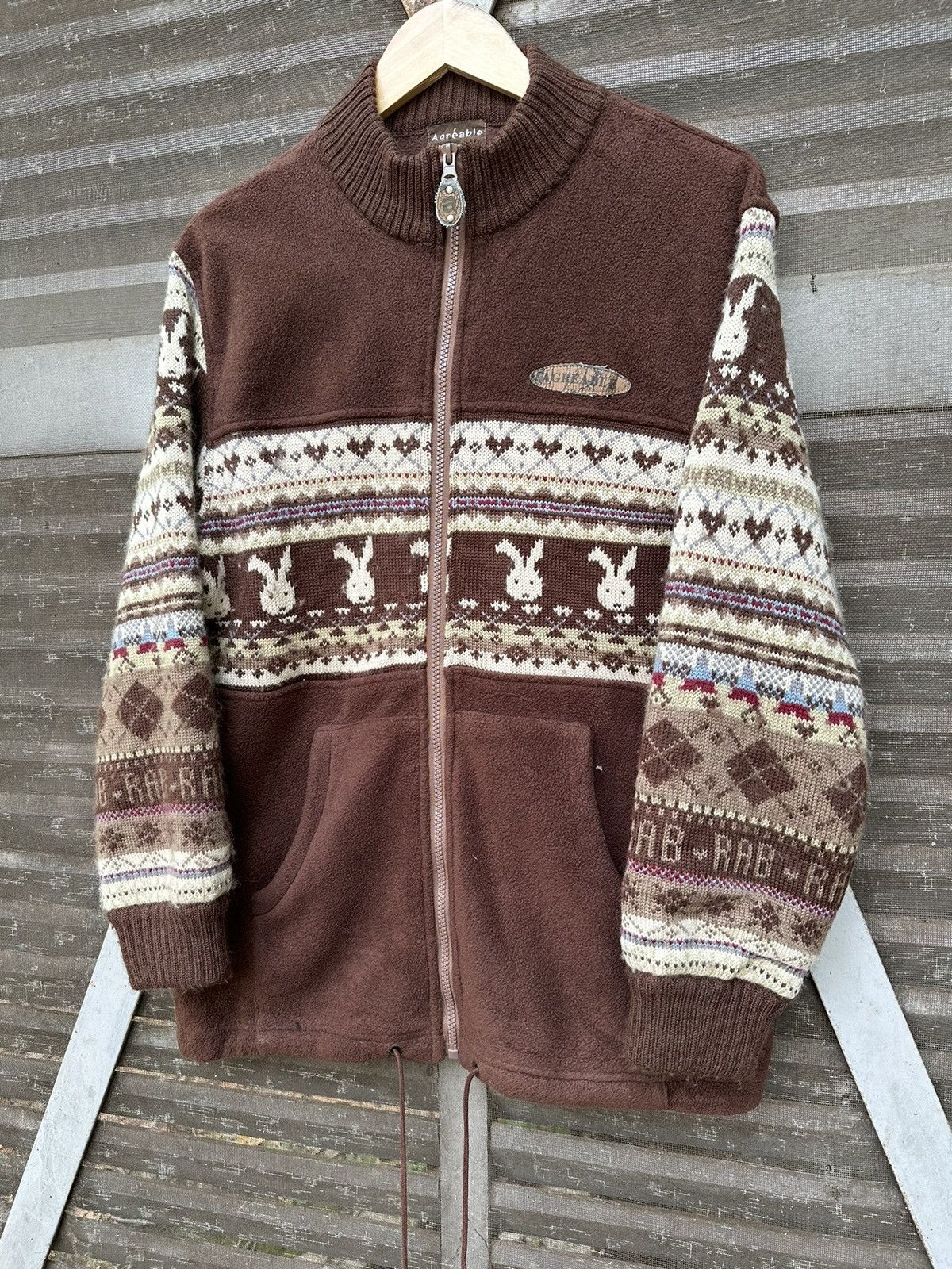 Japanese Brand Agreable Fleece Brown Jacket Size US L / EU 52-54 / 3 - 1 Thumbnail