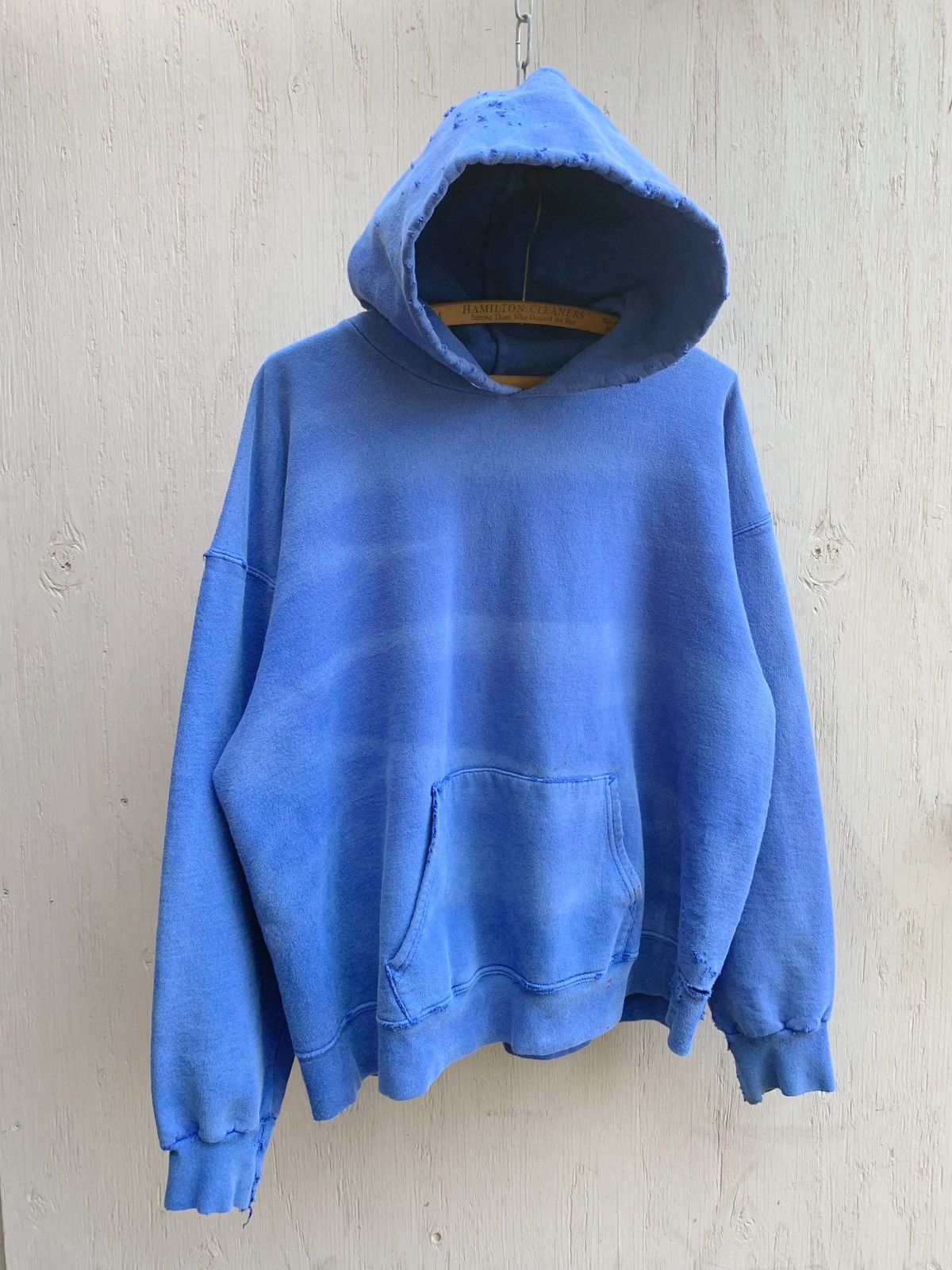 Vintage Thrashed Sun Faded Distressed BOXY Blank Hoodie ERD GRUNGE Size US L / EU 52-54 / 3 - 2 Thumbnail