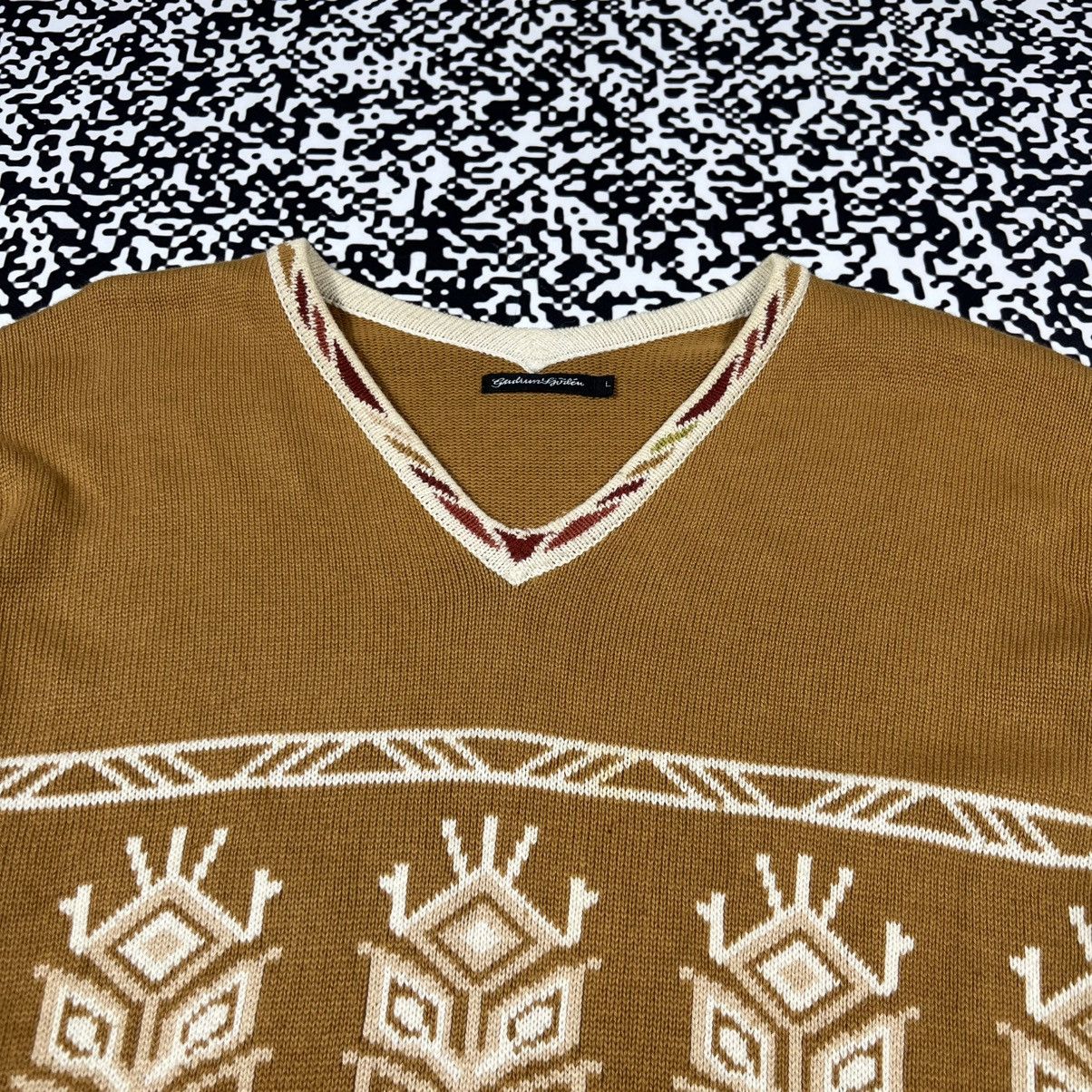Gudrun Sjoden Vintage Y2K Gudrun Sjoden Retro Aztec Knitted Boxy Sweater Size L / US 10 / IT 46 - 10 Thumbnail