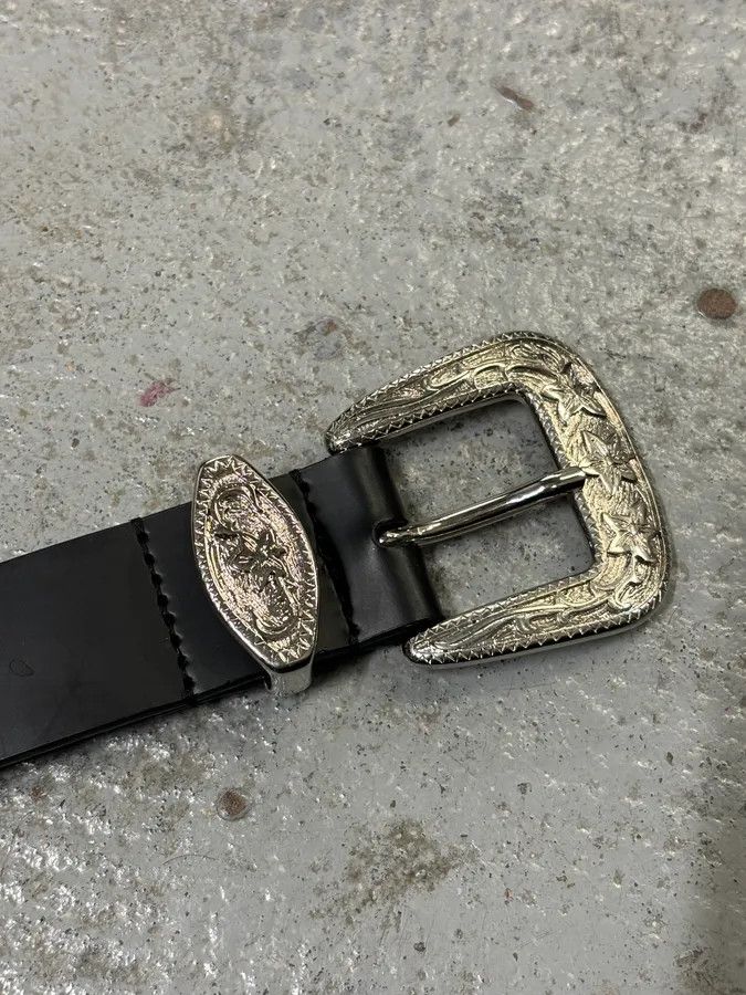 Dsquared2 2010s Dsquared2 Black Leather Western Silver Ornamental Belt Size ONE SIZE - 7 Thumbnail