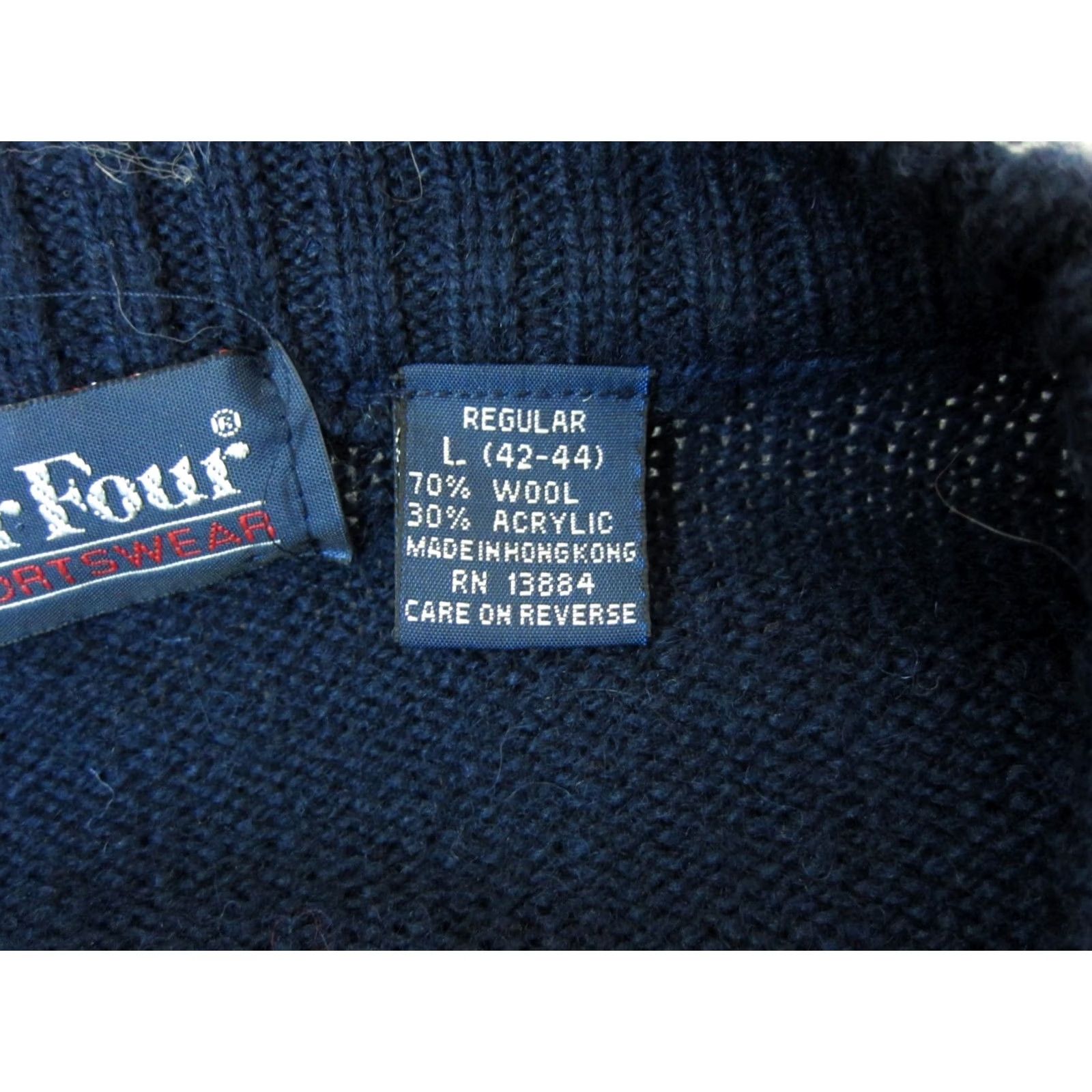 Vintage VINTAGE Par Four Sweater Mens Pullover Knit Crew Neck Wool 80s Blue Green Purple Argyle Large Mens Size US L / EU 52-54 / 3 - 4 Thumbnail