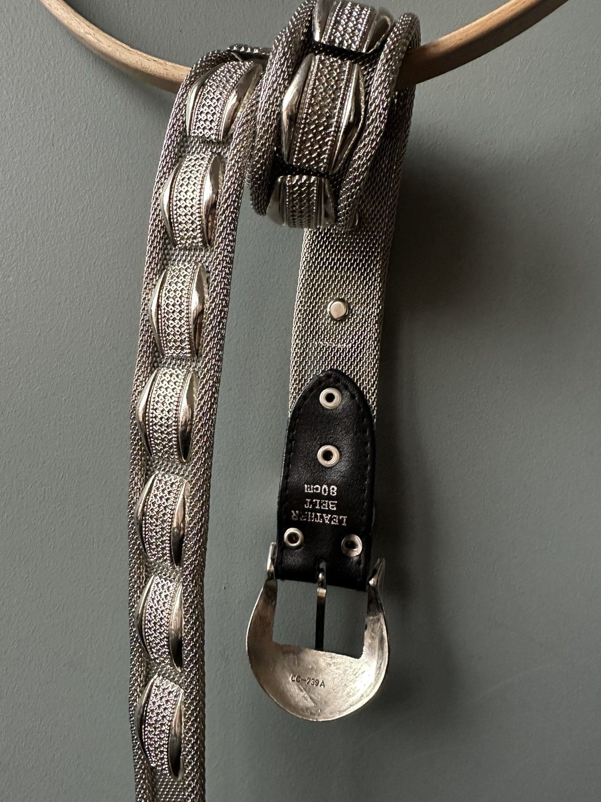 Vintage Vintage Chainmail Leather Belt Size ONE SIZE - 4 Thumbnail