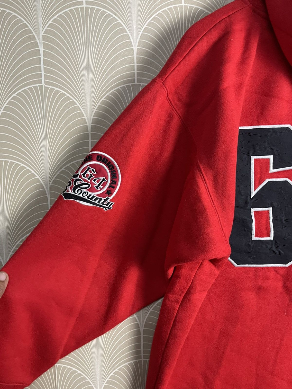 Japanese Brand × Vintage VINTAGE Y2K FB COUNTY HOODIE RED COLOUR Size US L / EU 52-54 / 3 - 13 Thumbnail