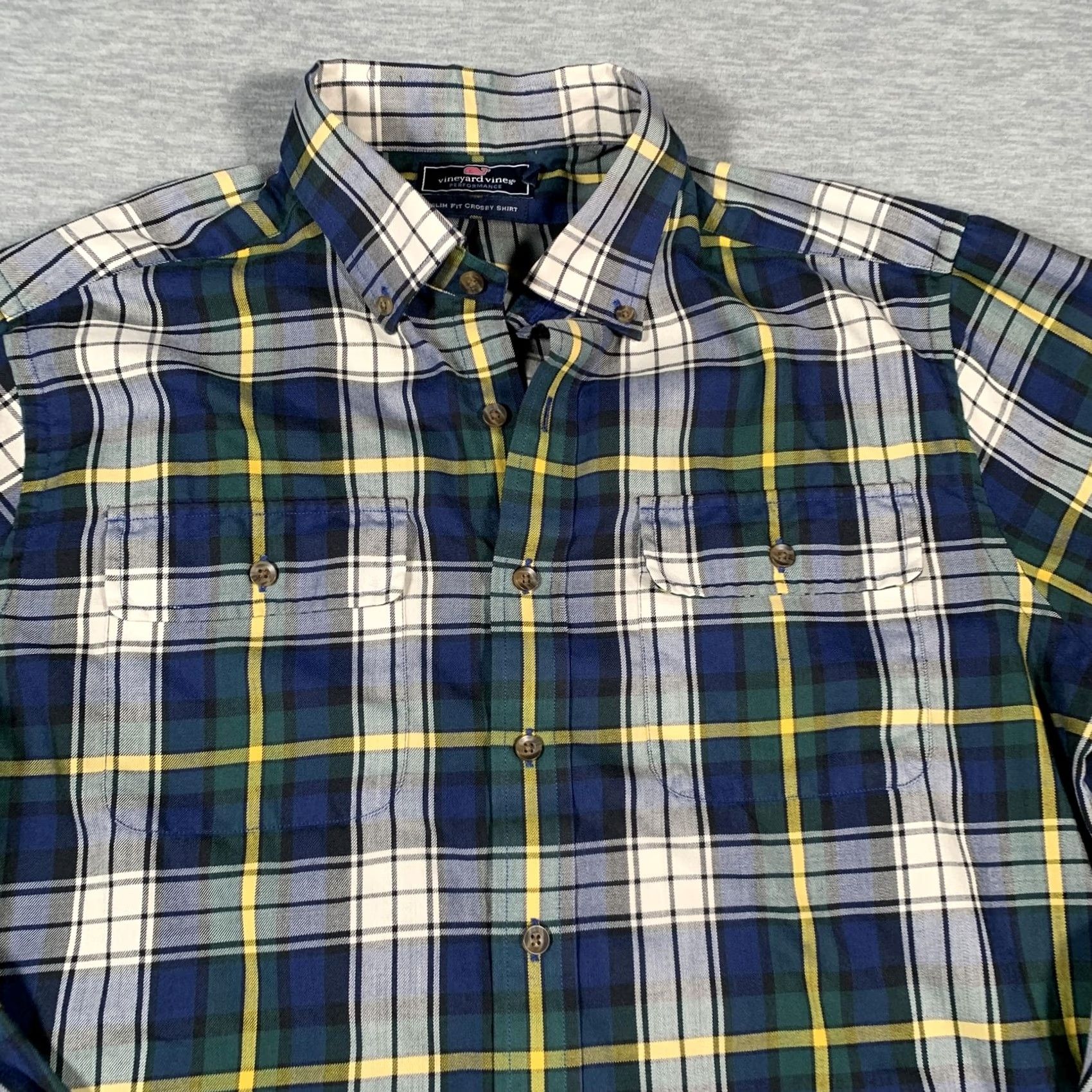 Vineyard Vines Vineyard Vines Shirt Mens Large Blue Green Plaid Crosby Slim Fit Button-Down Collar Size US L / EU 52-54 / 3 - 4 Thumbnail