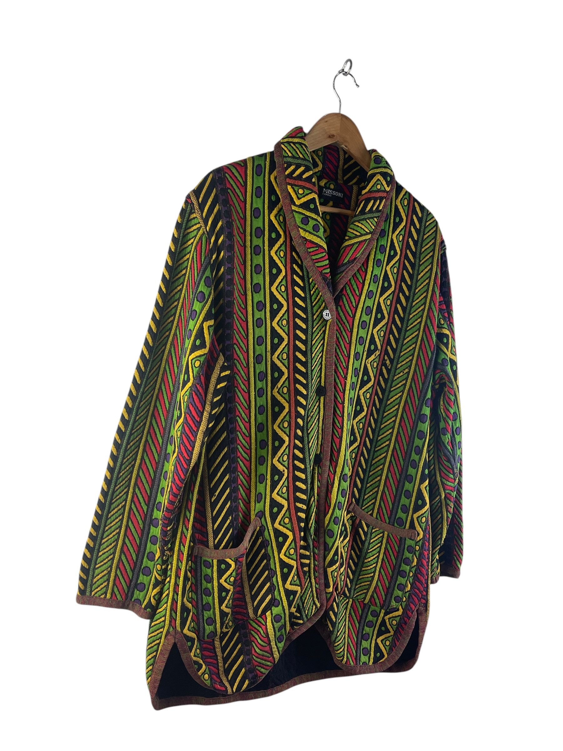 Missoni Missoni Intimo Multicolor Tribal Jacquard Knit Cardigan Size L / US 10 / IT 46 - 4 Thumbnail