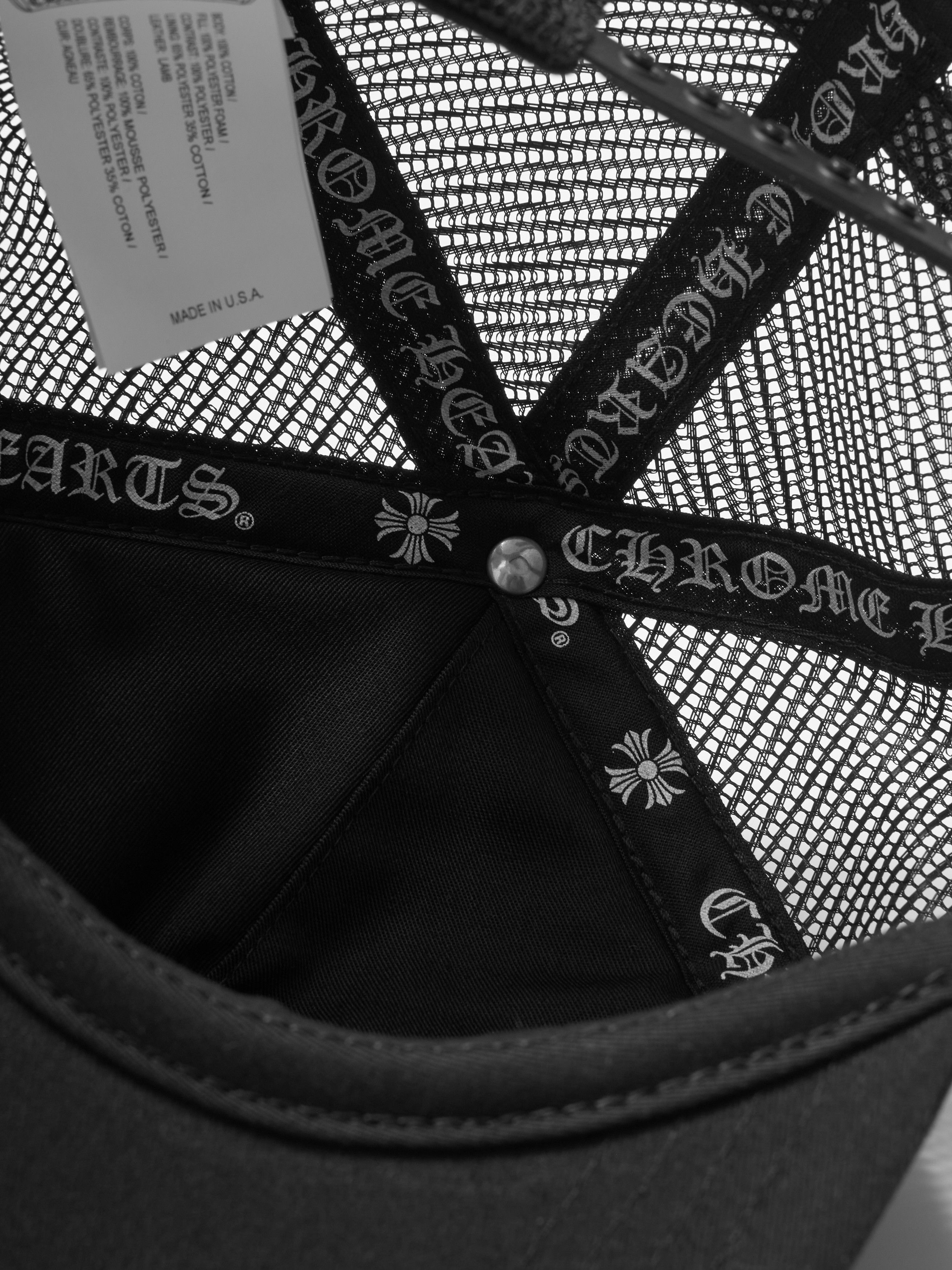 Chrome Hearts Chrome Hearts Cemetery Leather Patch Black Trucker Hat Size ONE SIZE - 6 Thumbnail