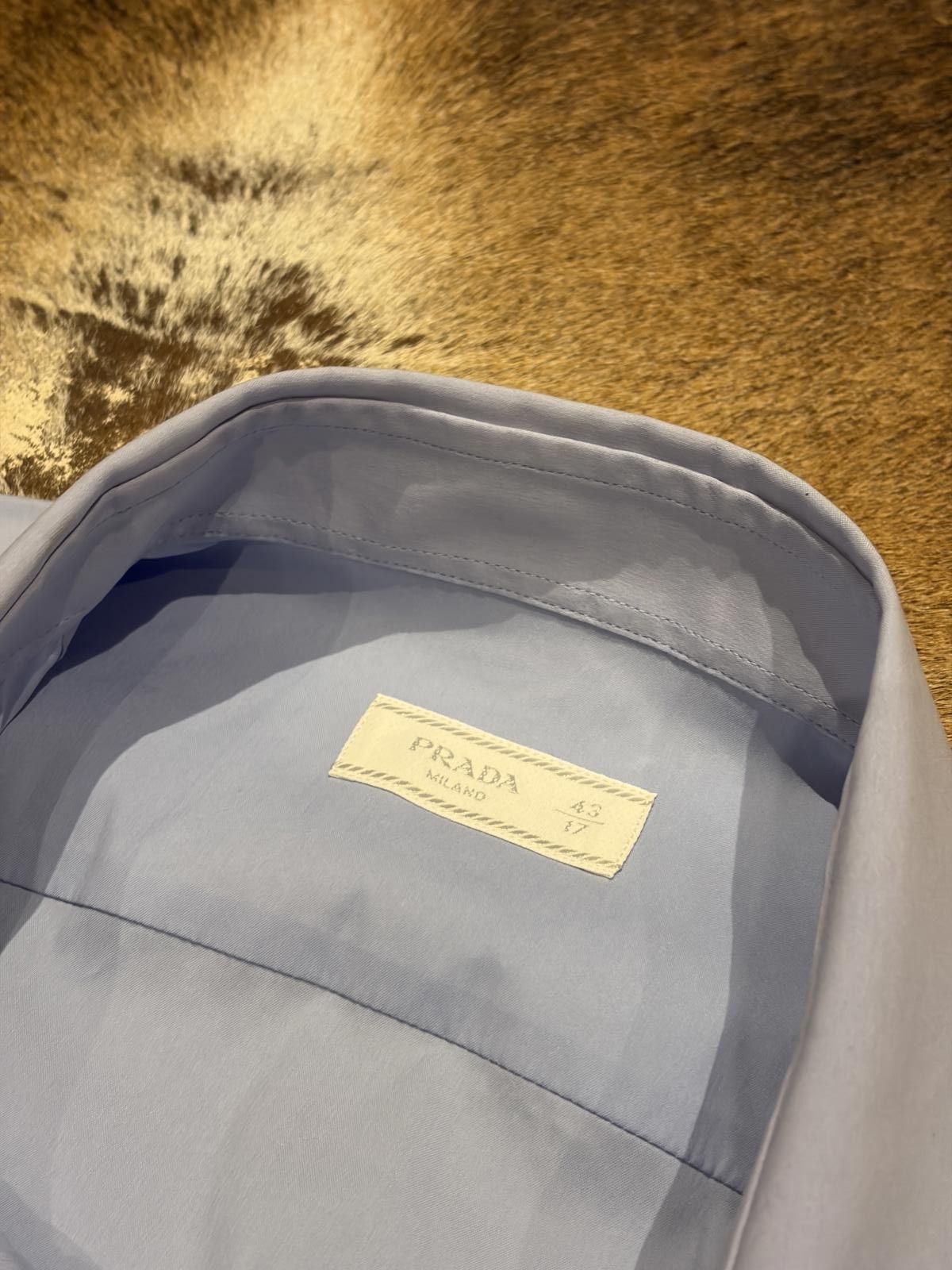 Prada Prada Milano Light Blue Cotton Dress Shirt Size US XL / EU 56 / 4 - 3 Thumbnail