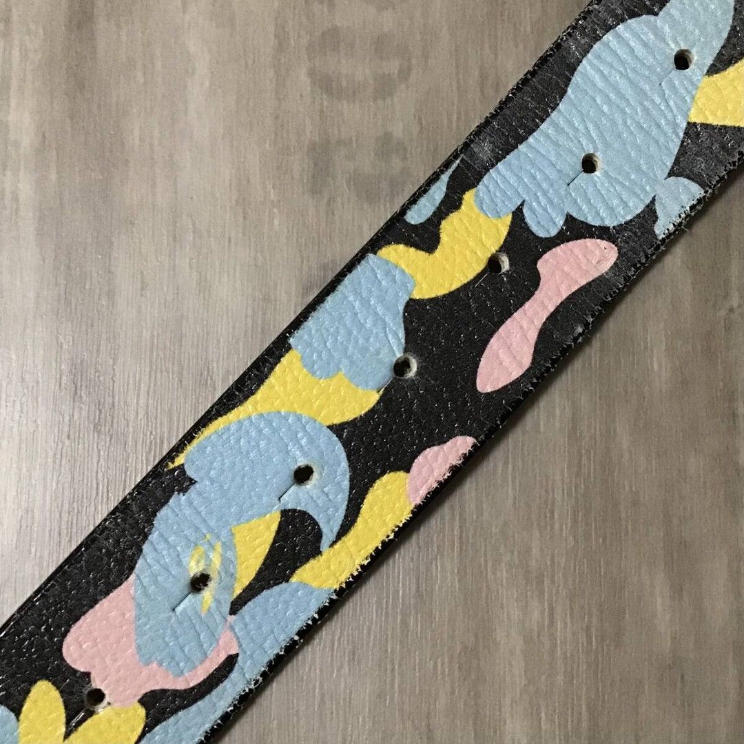 Bape × Nigo BAPE cotton candy camo leather belt multi camo NIGO ★size L Size ONE SIZE - 5 Thumbnail