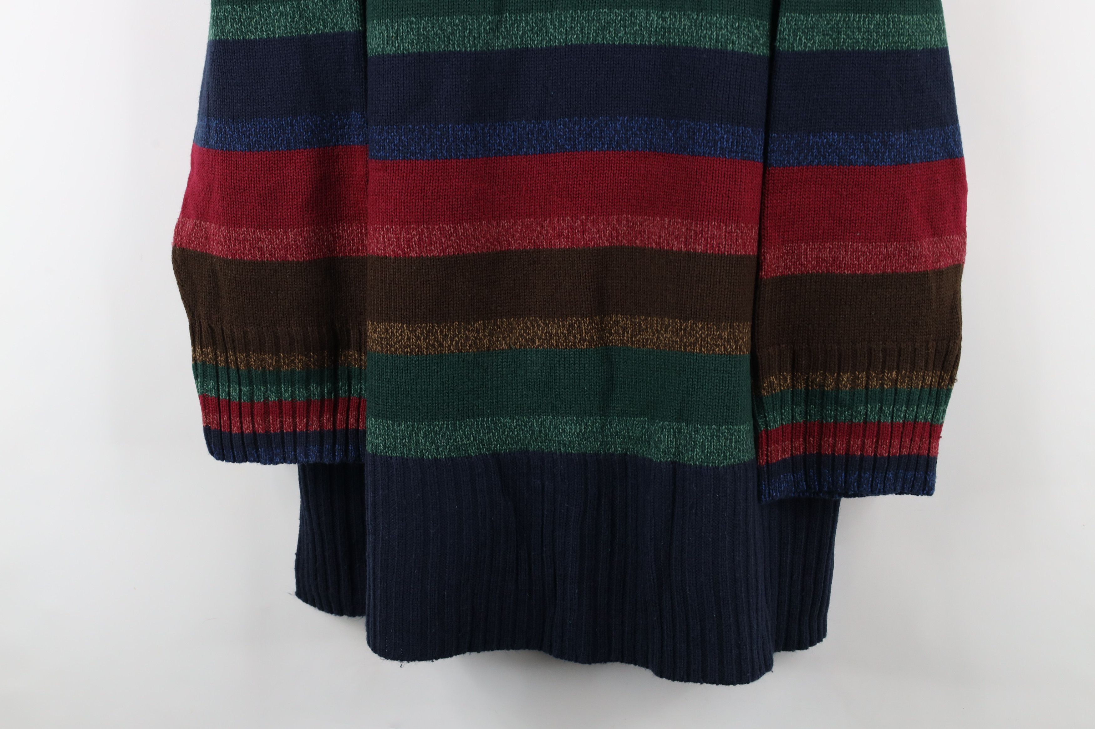 Vintage Vintage 90s Streetwear Rainbow Striped Mock Neck Sweater Size 3XL / US 20-22 - 3 Thumbnail
