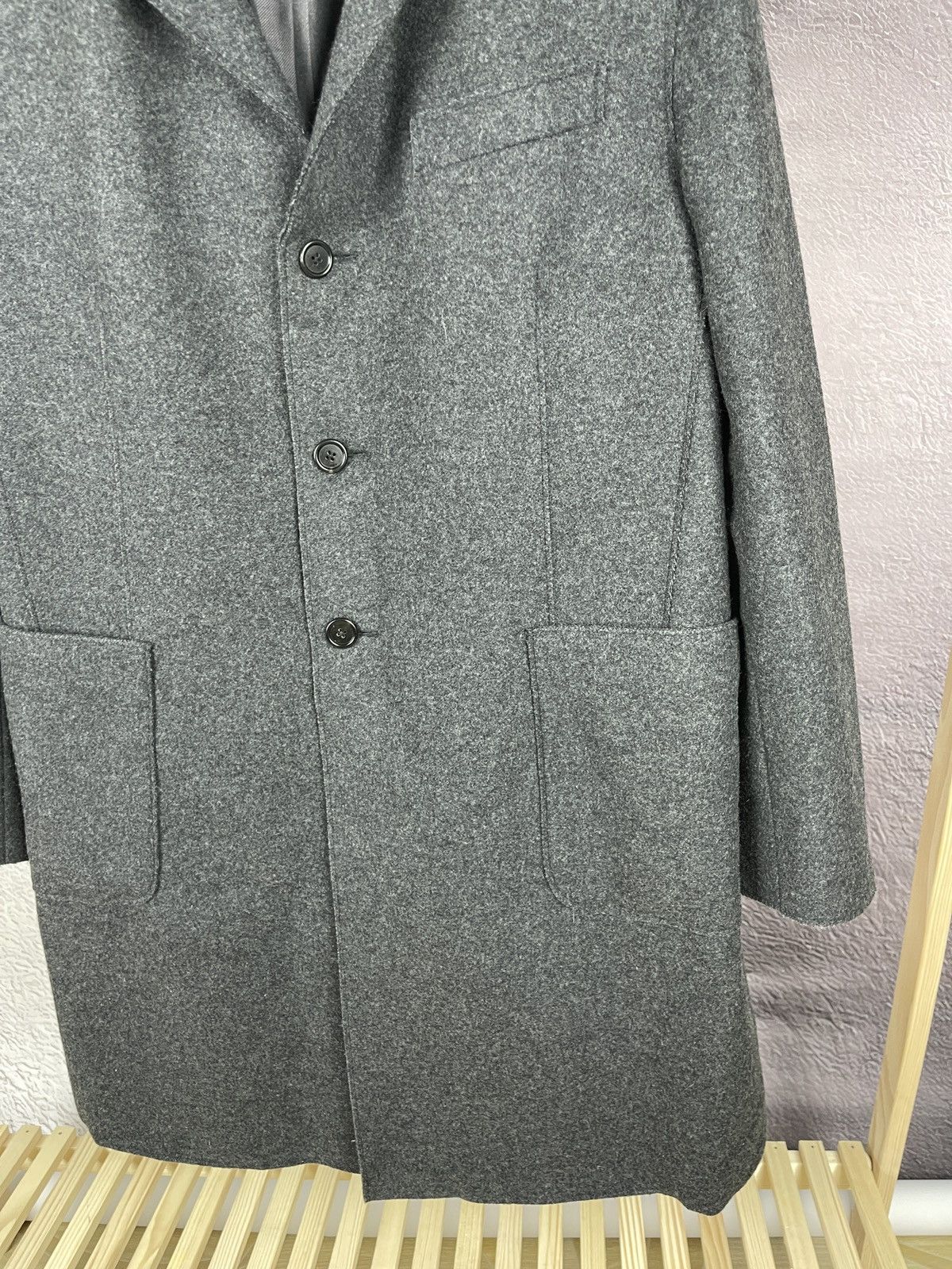 Z Zegna Z Zegna grey single breasted wool unlined trench coat logo Size US L / EU 52-54 / 3 - 5 Thumbnail