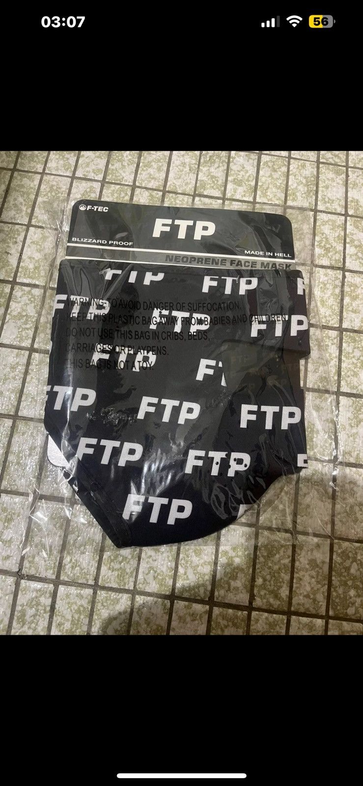 Fuck The Population Neoprene Tactical Face Mask “FTP all over print” Size ONE SIZE - 1 Thumbnail