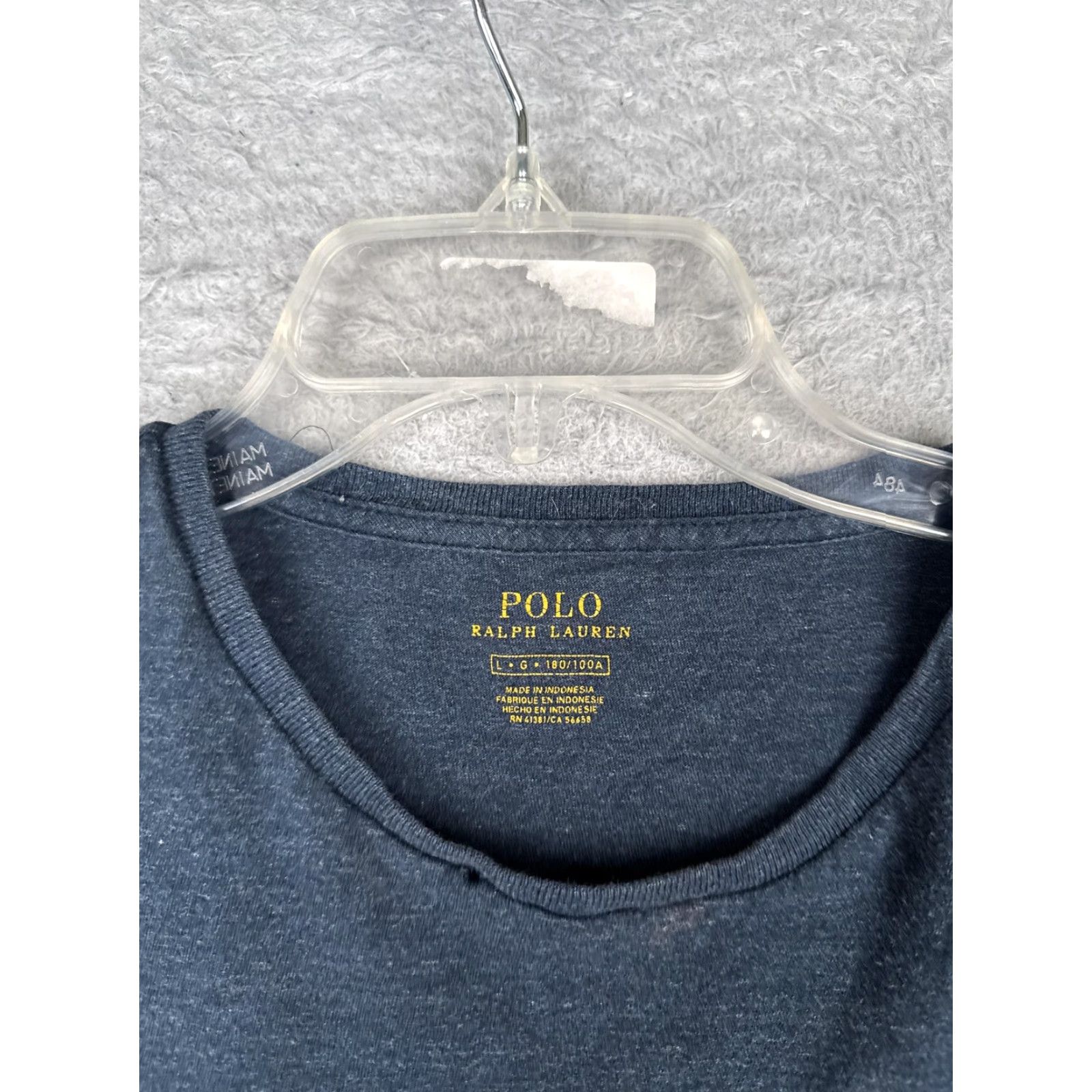 Polo Ralph Lauren Polo Ralph Lauren Shirt Mens Large Blue Crew Neck Short Sleeve Cotton Tagless Logo Tee Size US L / EU 52-54 / 3 - 7 Thumbnail