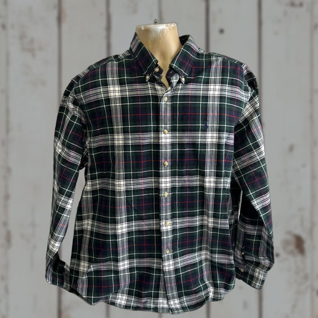 Polo Ralph Lauren Polo Ralph Lauren Classic Fit OXFORD Plaid Button-Down Shirt Men XL Green Size US XL / EU 56 / 4 - 1 Thumbnail