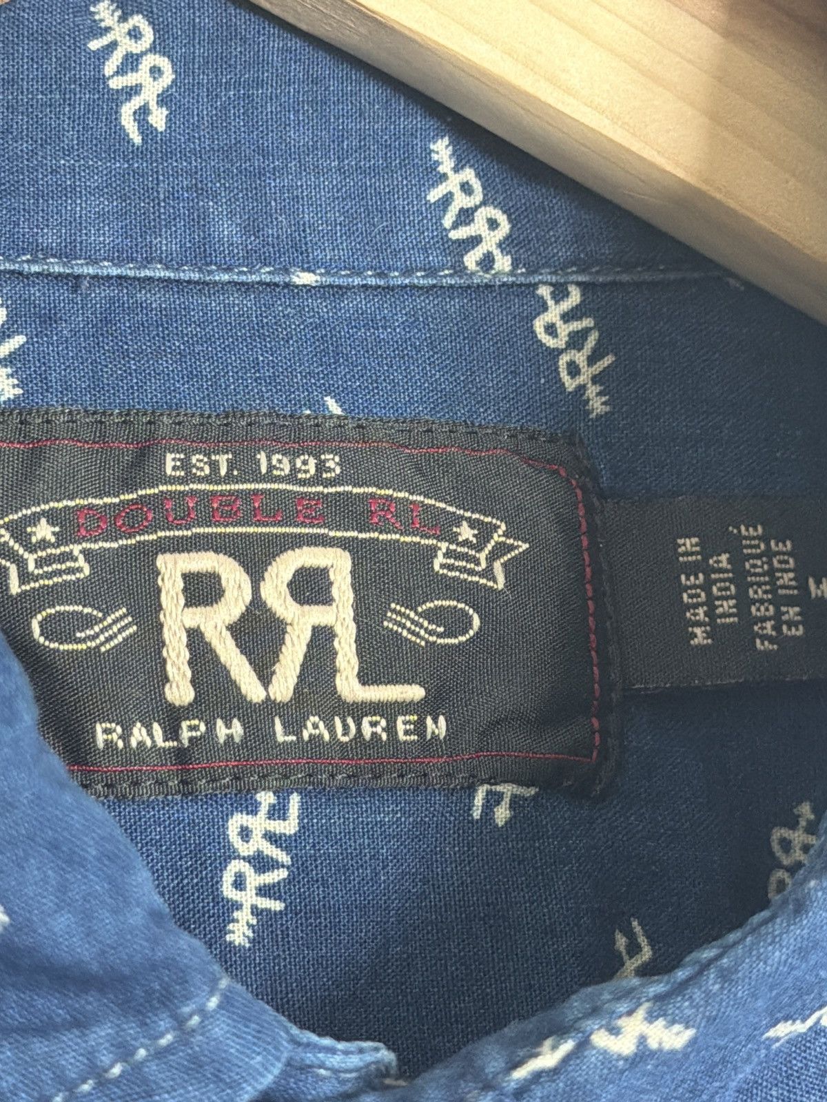 RRL Ralph Lauren RRL Indigo Logo Print Workshirt Size US M / EU 48-50 / 2 - 4 Thumbnail