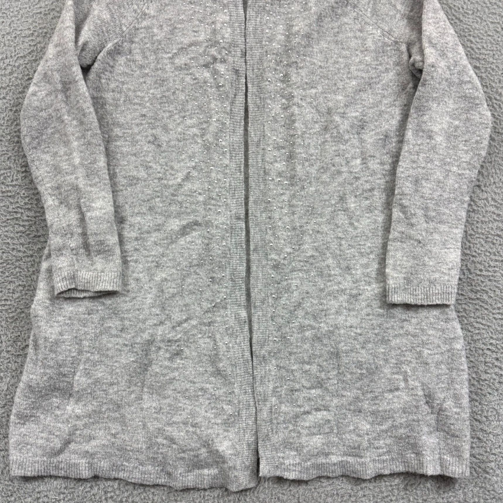 Juicy Couture Juicy Couture Open Sweater Cardigan Hoodie Women XL Gray Long Sleeve Lightweight Knit Zip Crew Neck"} Size XL / US 12-14 / IT 48-50 - 2 Thumbnail