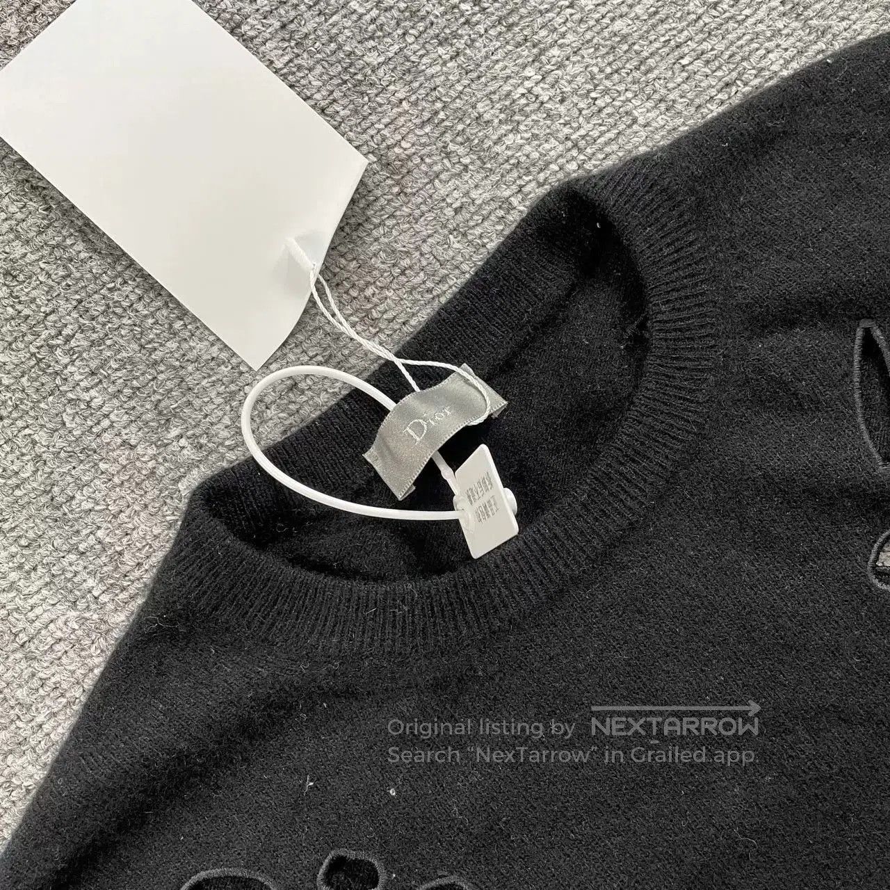 Dior Dior Black Distressed Sweater. Size XS / US 0-2 / IT 36-38 - 3 Thumbnail