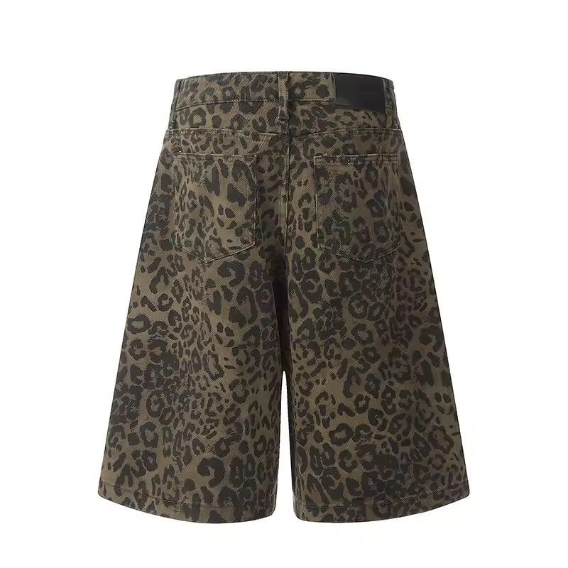 Japanese Brand Punk distressed leopard print loose shorts Size US 33 - 3 Thumbnail