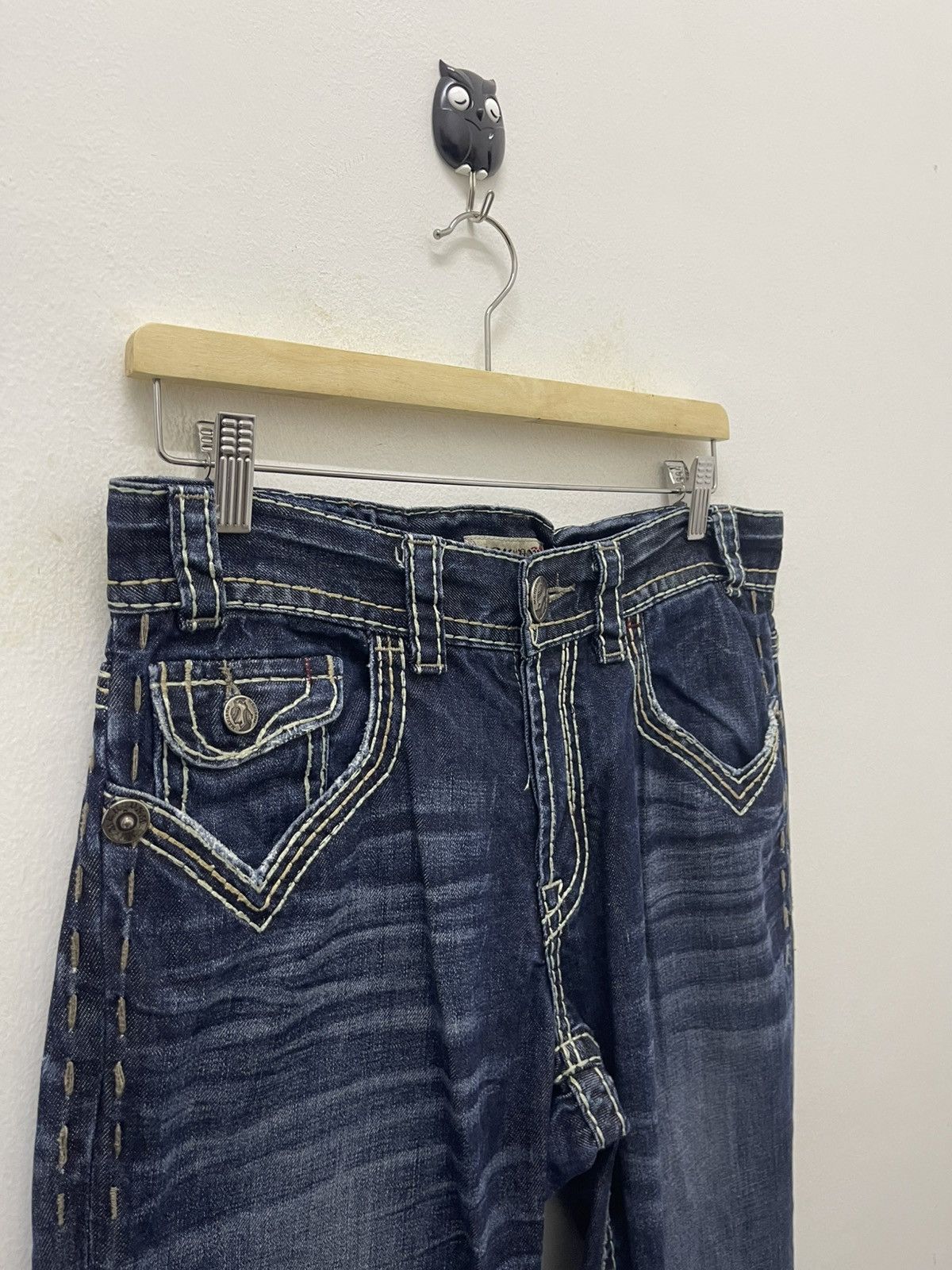 Mek Denim Rare Vintage MEK DENIM Affliction y2k Style Bootcut Flare Size US 31 - 11 Thumbnail
