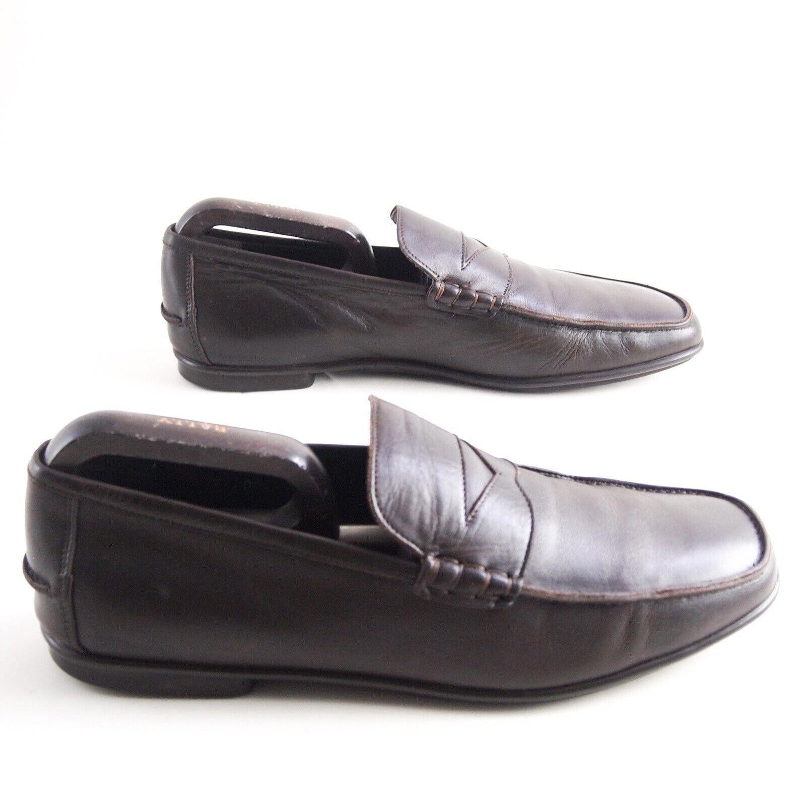 Prada Prada Penny Loafers Brown Leather US 9 EU 42 Size US 9 / EU 42 - 4 Thumbnail
