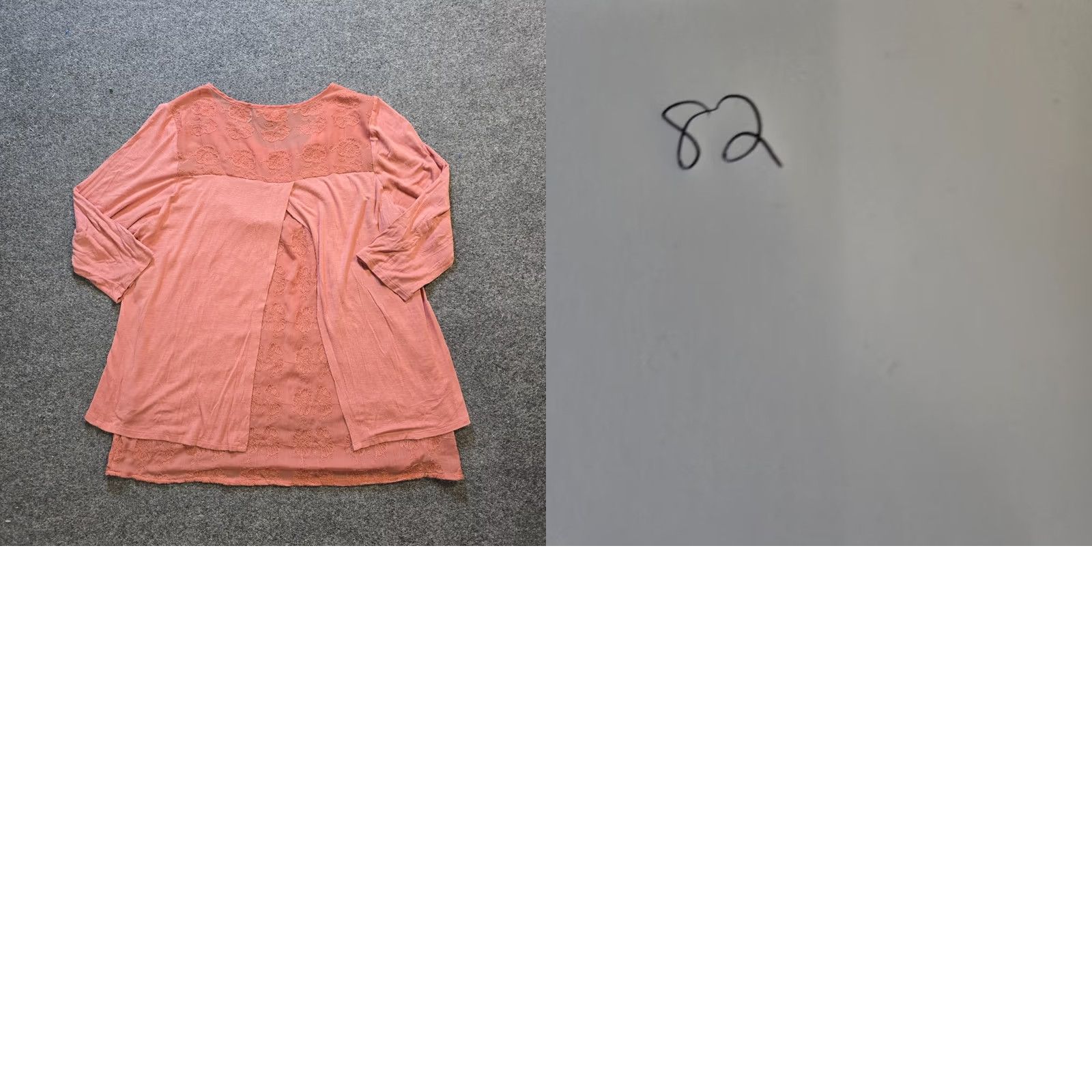 Pinko Adiva Top Womens 1X Pink Lace Lined 3/4 Sleeves Lightweight Casual Romance Blouse Women Plus Size Regular Fit Shirt Size XL / US 12-14 / IT 48-50 - 8 Thumbnail