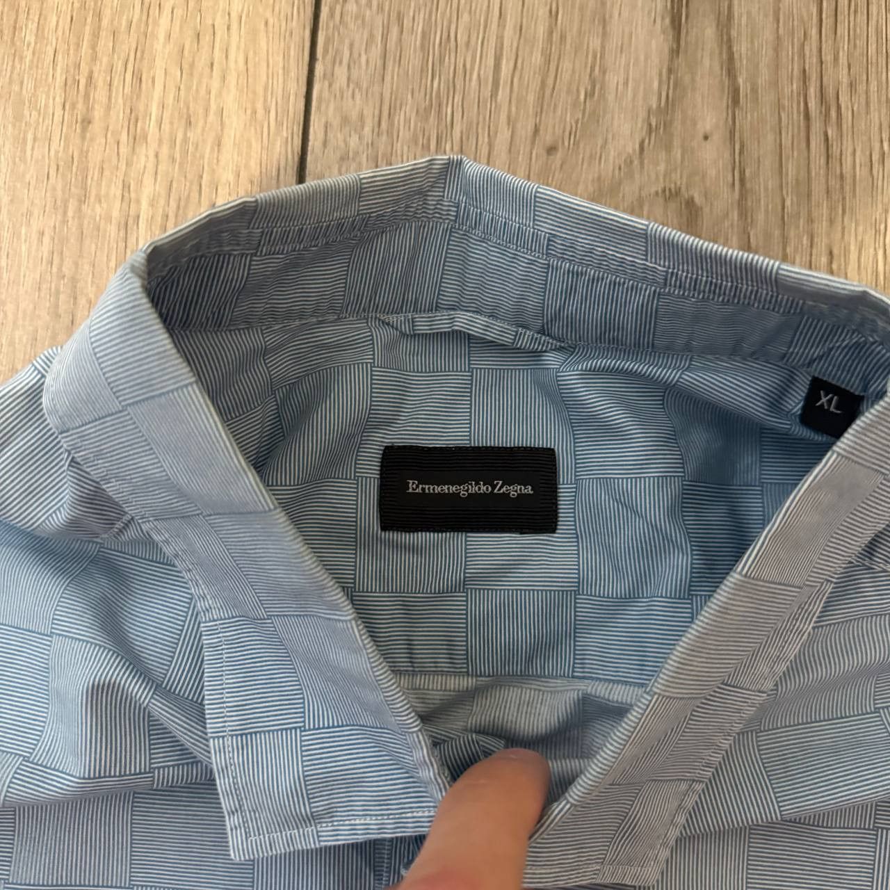 Ermenegildo Zegna ermengildo zegna shirt mens XL check Blue Size US XL / EU 56 / 4 - 3 Thumbnail