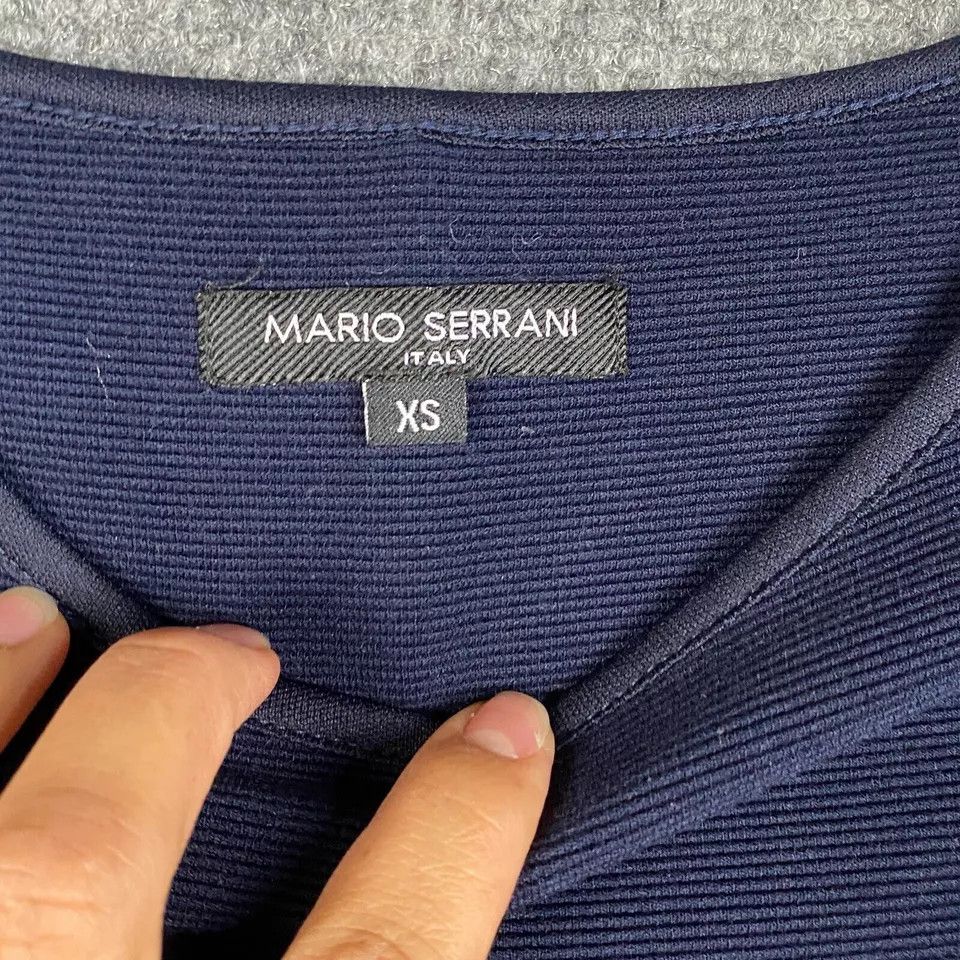 Other Mario Serrani Italy Dress Women's XS Short Sleeve Navy Blue Size XS / US 0-2 / IT 36-38 - 3 Thumbnail