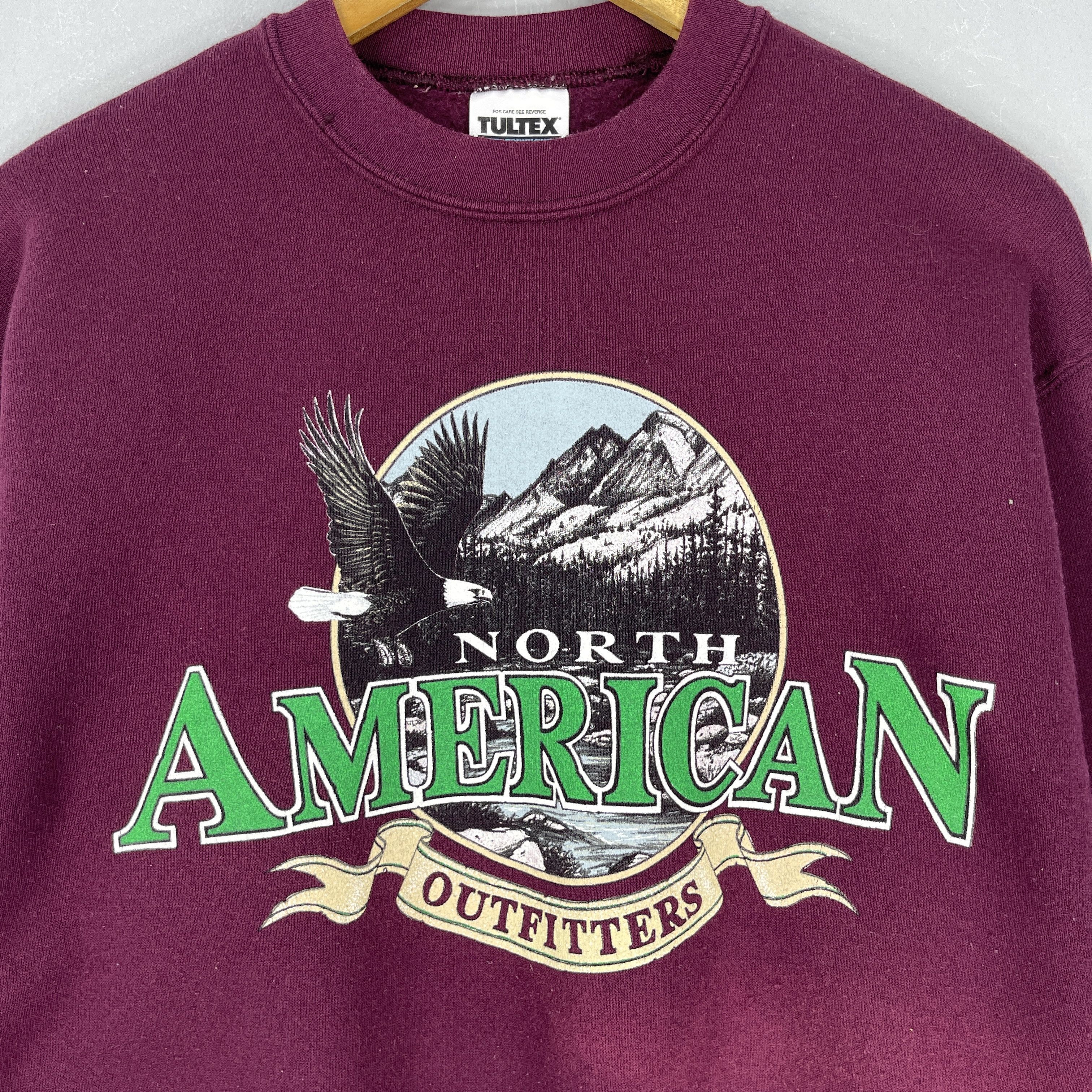 American Eagle Outfitters Vintage 90's Flying Eagle Printed Sun Faded Sweatshirt Size US M / EU 48-50 / 2 - 2 Thumbnail
