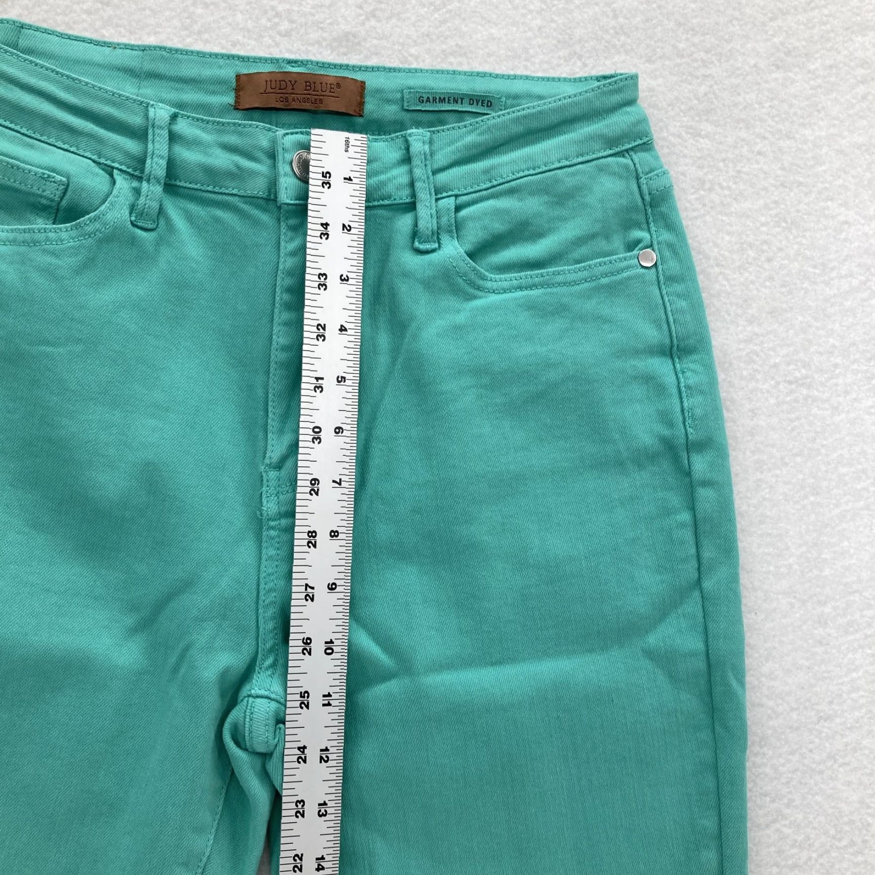 Vintage Judy Blue Jeans Womens 9/29 Green Garment Dyed Stretch Skinny Pants Preppy City Shirt? Size 29" - 7 Thumbnail