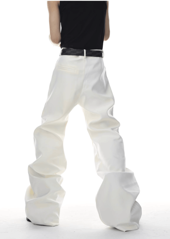Other Y2K White HandSewn Deconstructed Baggy Wide Leg Casual Pants Size US 34 / EU 50 - 4 Thumbnail
