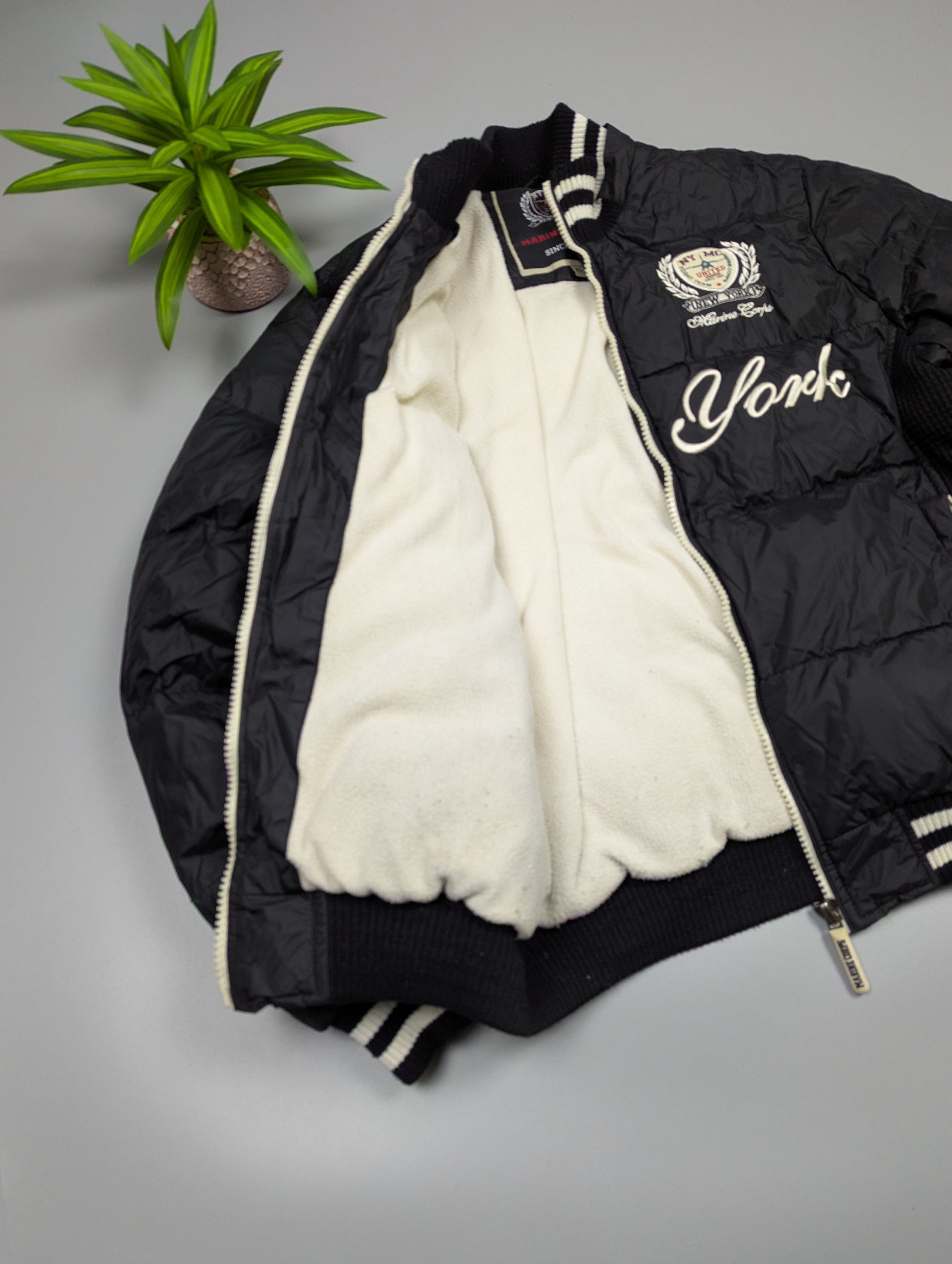 Vintage 90s Marine Corps Varsity Puffer Bomber Black Nylon Size US M / EU 48-50 / 2 - 10 Thumbnail
