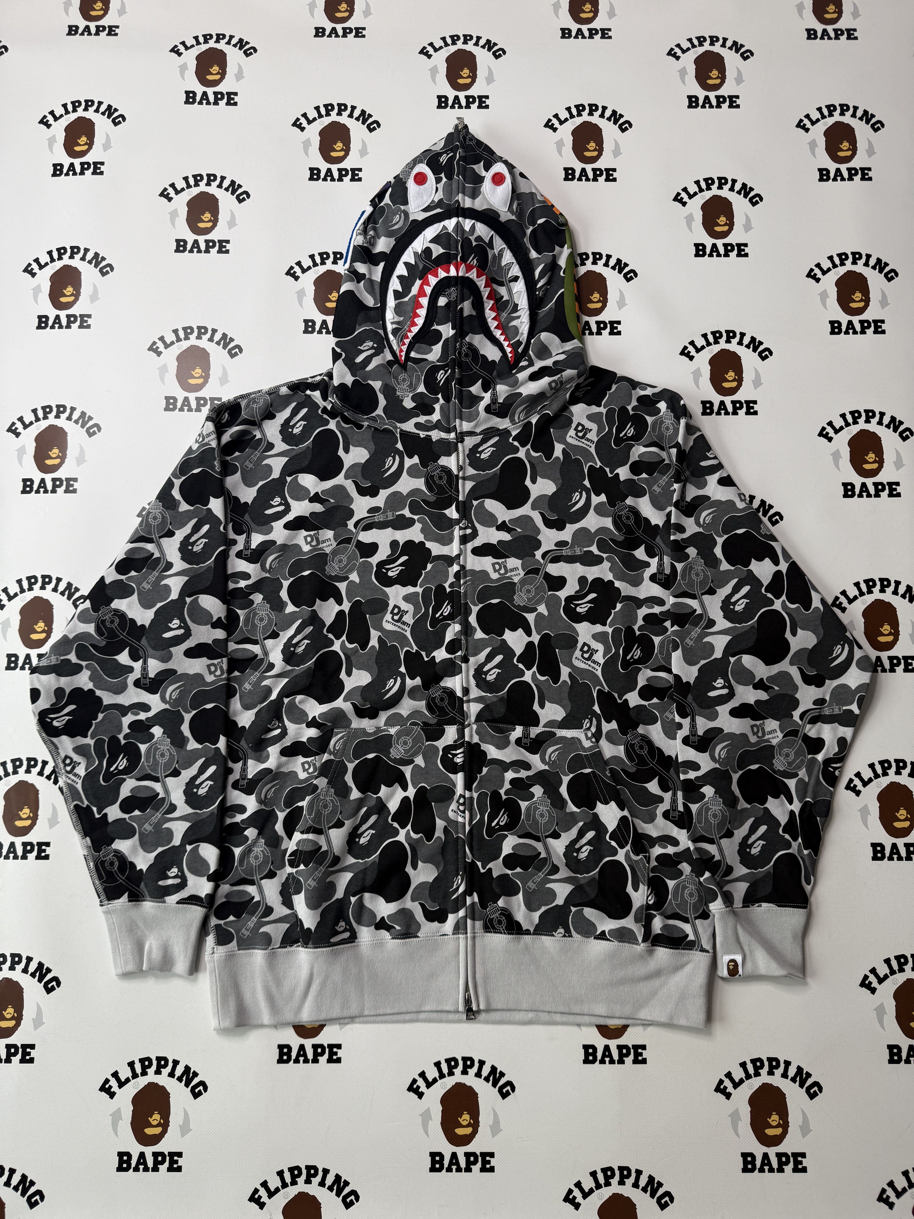 Bape ABC CAMO CROCHET RELAXED FIT SHARK FULL ZIP HOODIE | Grailed