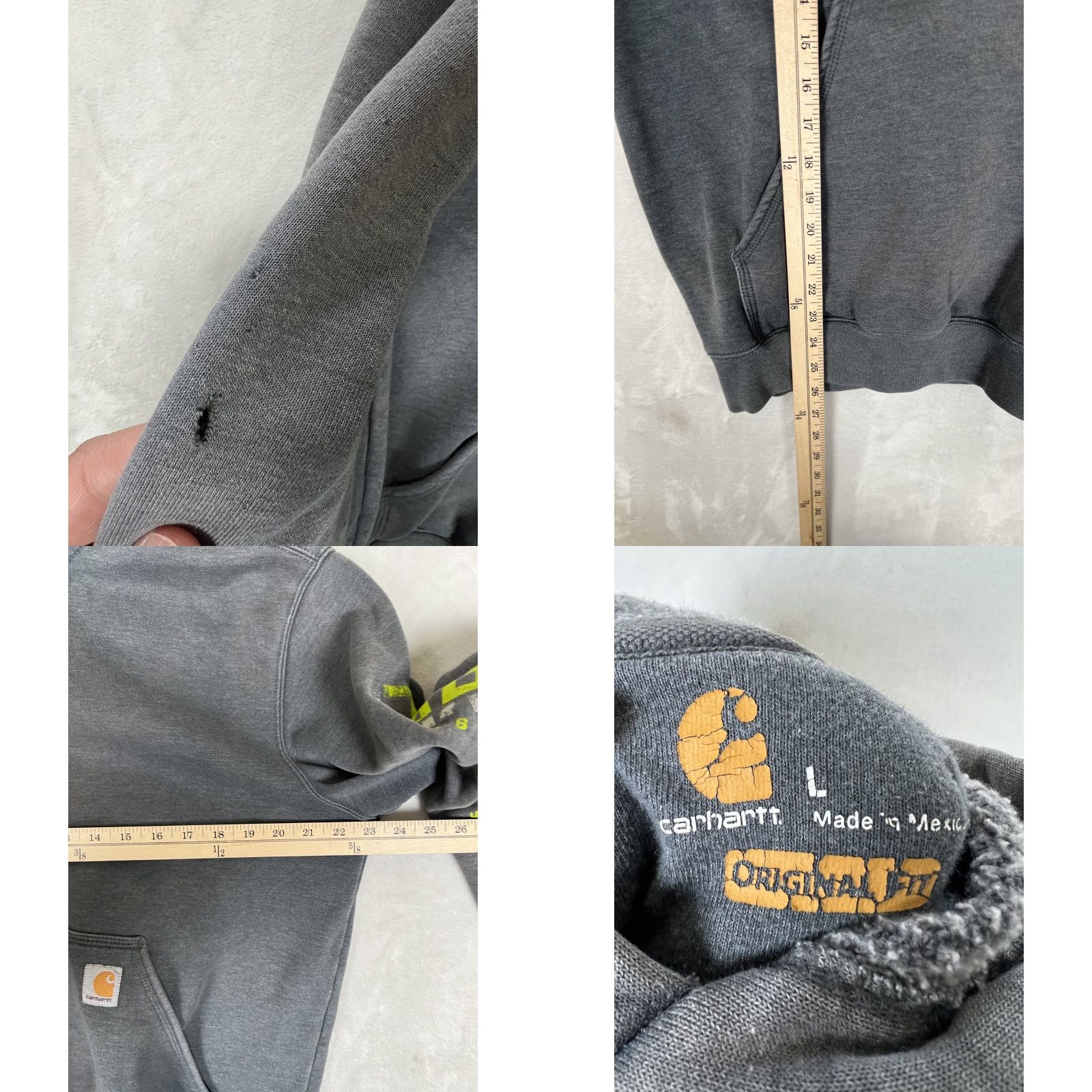 Carhartt Carhartt Hoodie Sweatshirt Mens Large Gray Sun Faded Stain Distressed K288 Size US M / EU 48-50 / 2 - 8 Thumbnail