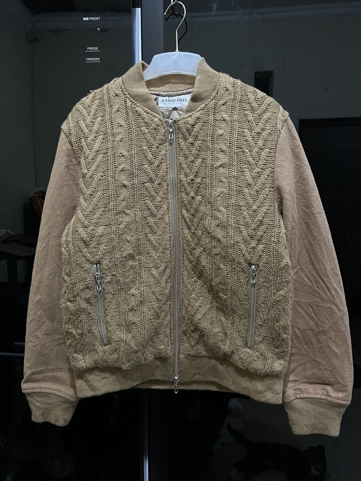 Japanese Brand × Vanquish × Vintage Vanquish Cable Knitt Wool Bomber Jacket Size US M / EU 48-50 / 2 - 2 Thumbnail