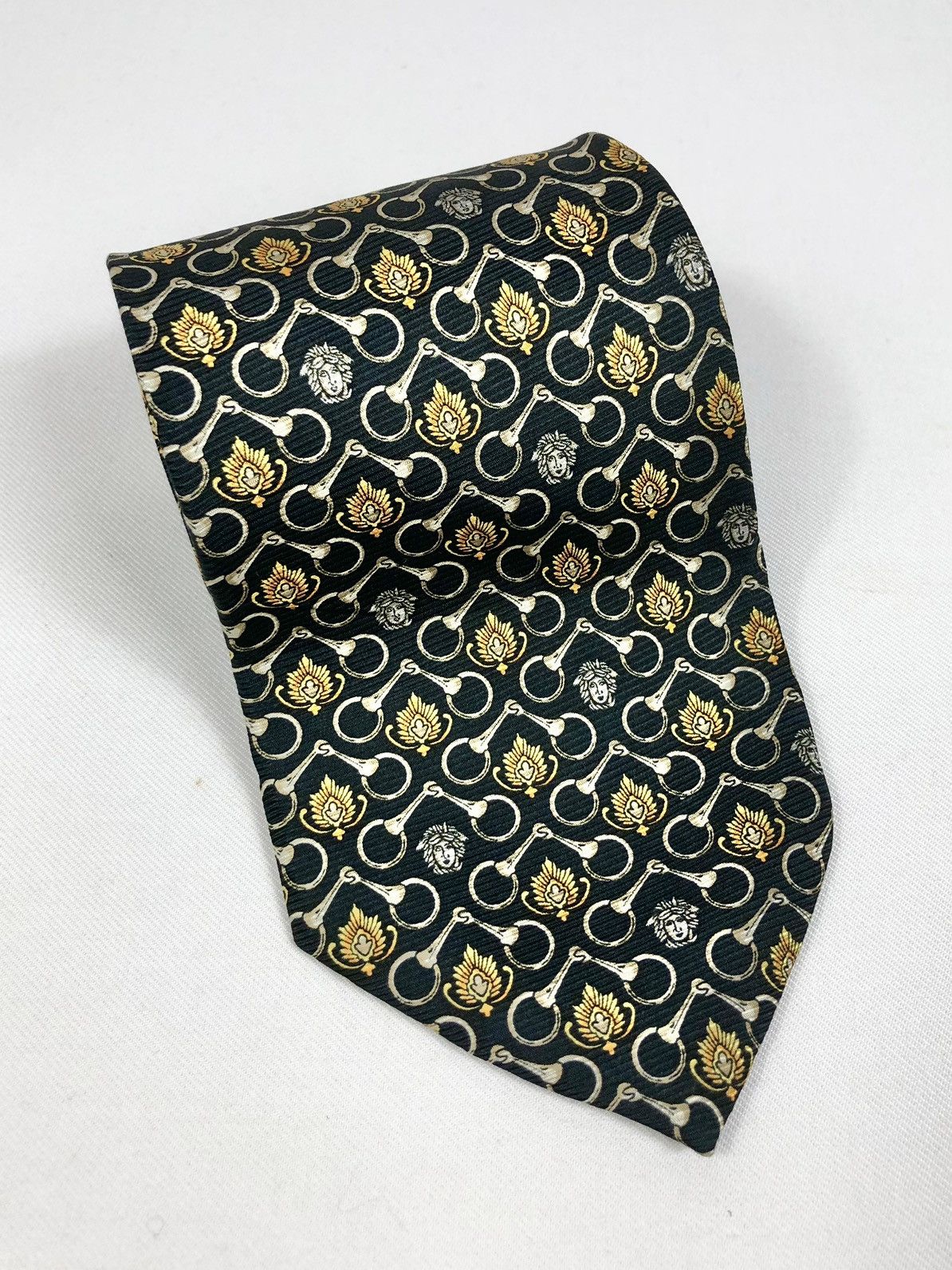 Versace Vtg Gianni Versace Medusa Monogram Silk Tie Made in Italy Size ONE SIZE - 1 Thumbnail
