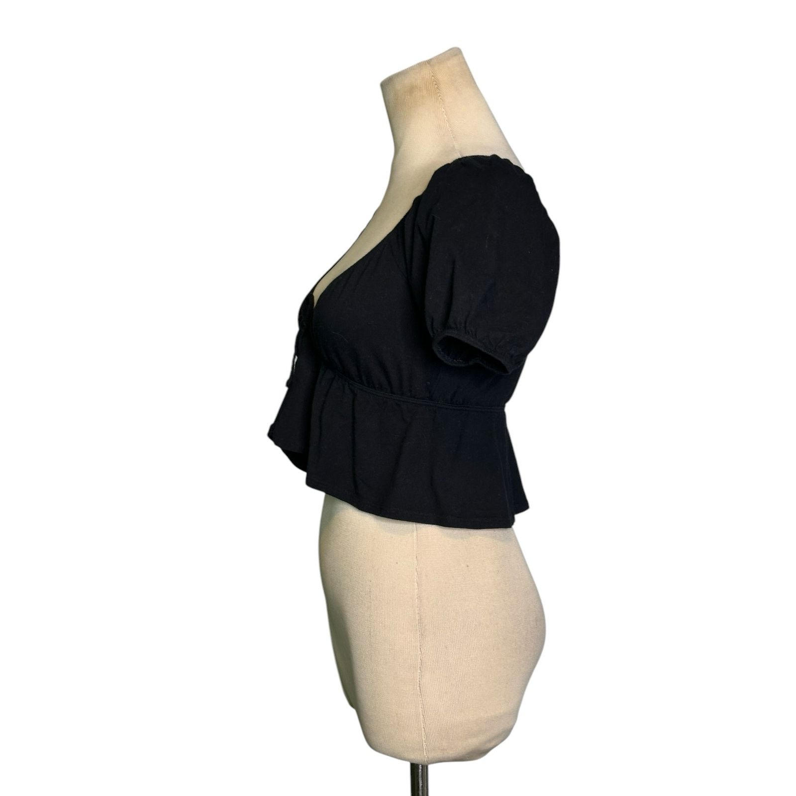 Aritzia Sunday Best black cotton front tie crop blouse size 2XS Size XXS / US 00 / IT 34 - 13 Thumbnail