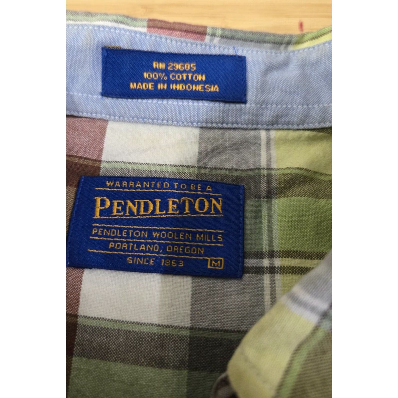 Pendleton Pendleton Shirt Mens Medium Green Plaid Short Sleeve Button Up Casual Wave Size US M / EU 48-50 / 2 - 4 Thumbnail