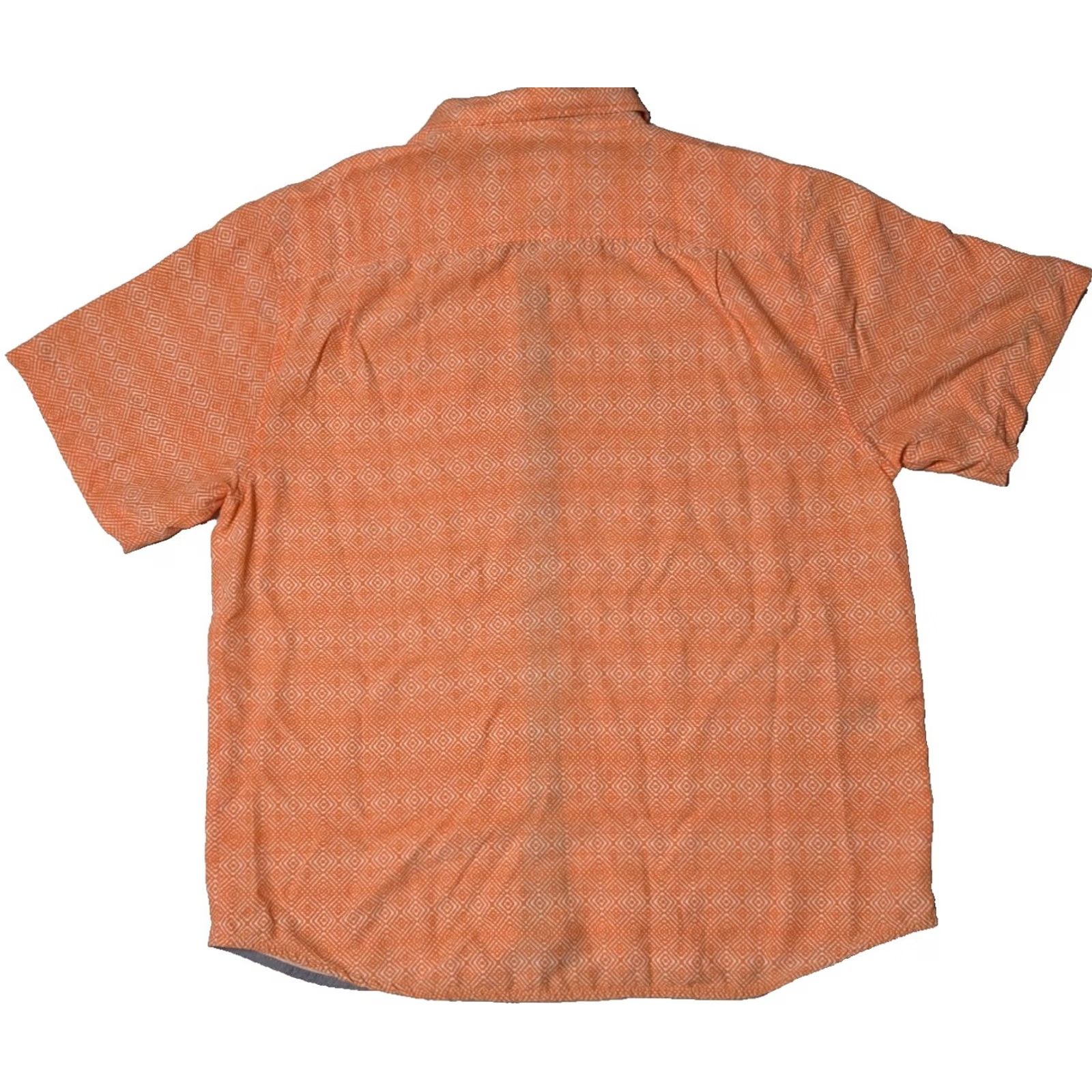 Tommy Bahama Tommy Bahama The Coconut Point Shirt Orange Geo Tencel Blend - Men Large Shirt Mens Orange Geometric Short Sleeve Button-Up Size US L / EU 52-54 / 3 - 2 Thumbnail