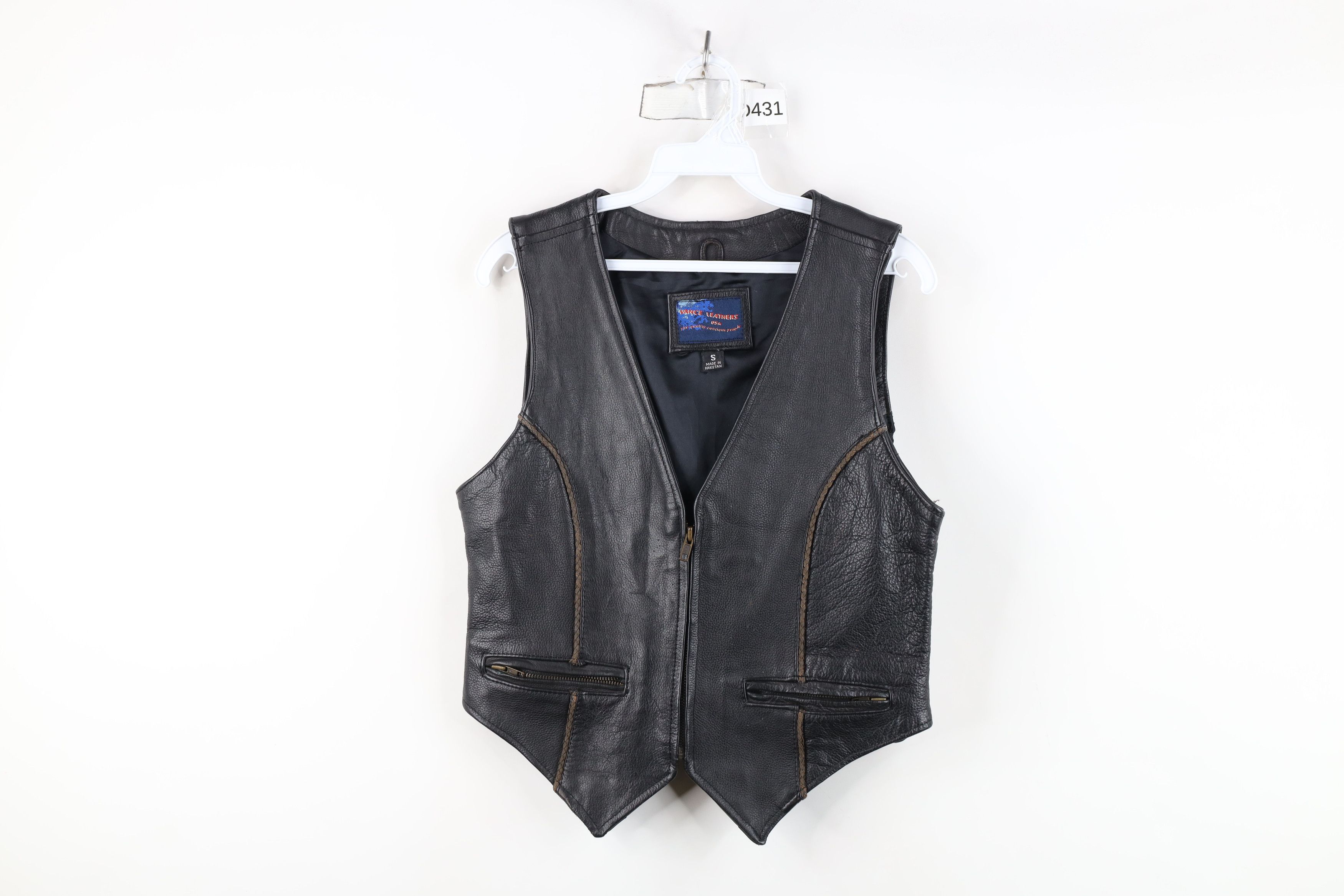 Vintage Vintage 90s Vance Leathers Braided Leather Motorcycle Vest Size S / US 4 / IT 40 - 1 Thumbnail